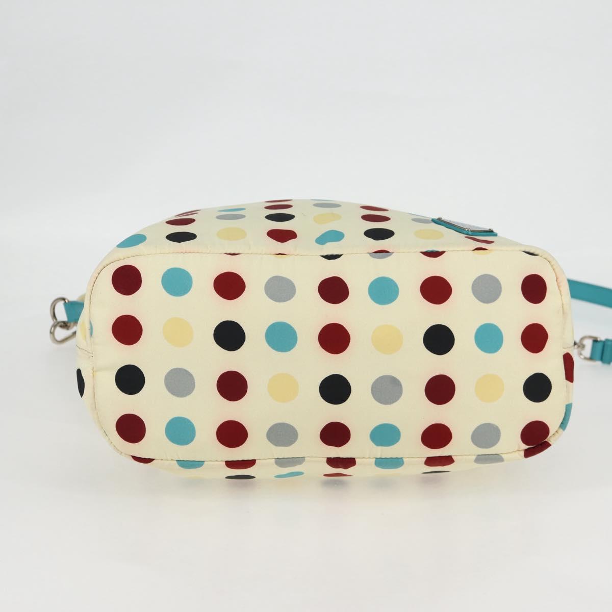 PRADA Hand Bag Nylon 2way White Silver Auth 136458