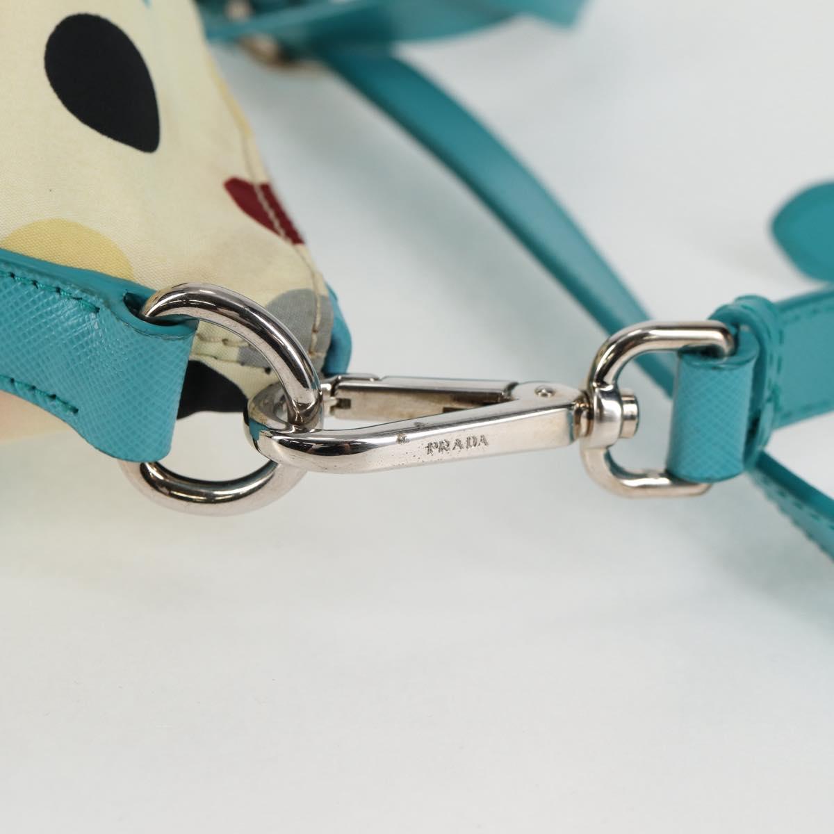 PRADA Hand Bag Nylon 2way White Silver Auth 136458