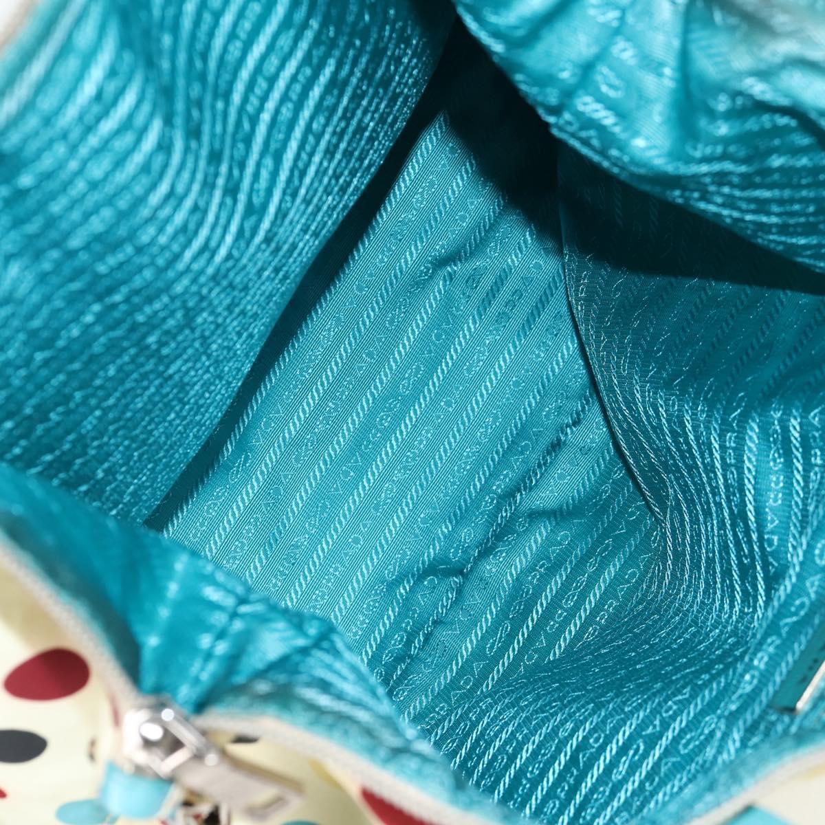 PRADA Hand Bag Nylon 2way White Silver Auth 136458