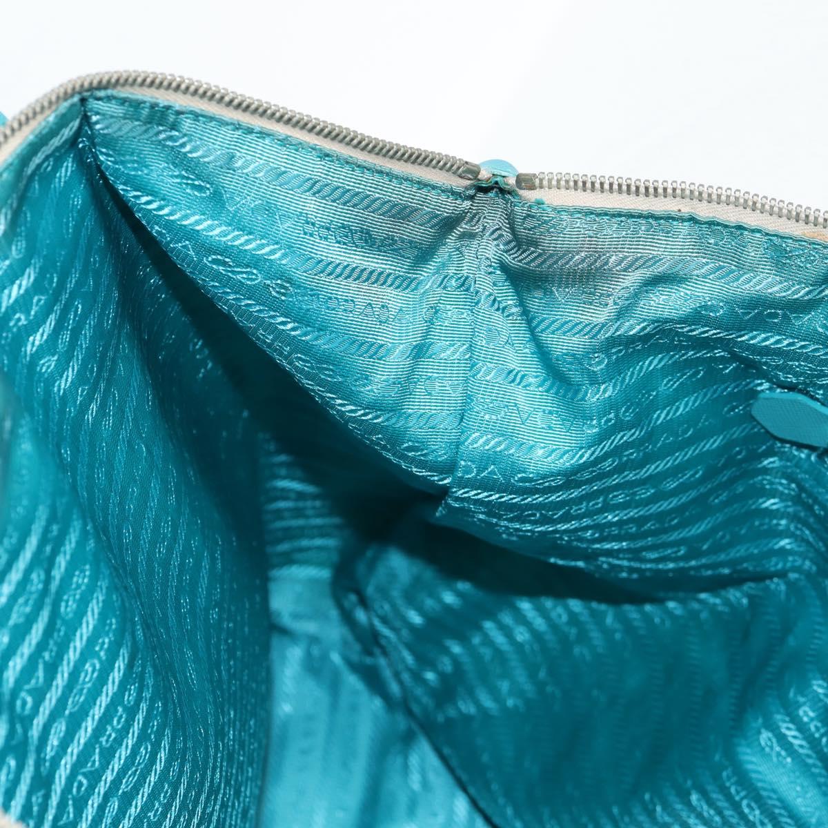 PRADA Hand Bag Nylon 2way White Silver Auth 136458