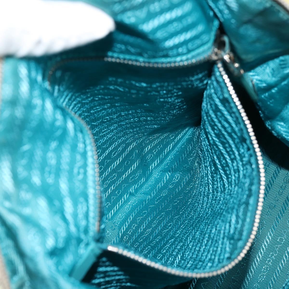 PRADA Hand Bag Nylon 2way White Silver Auth 136458