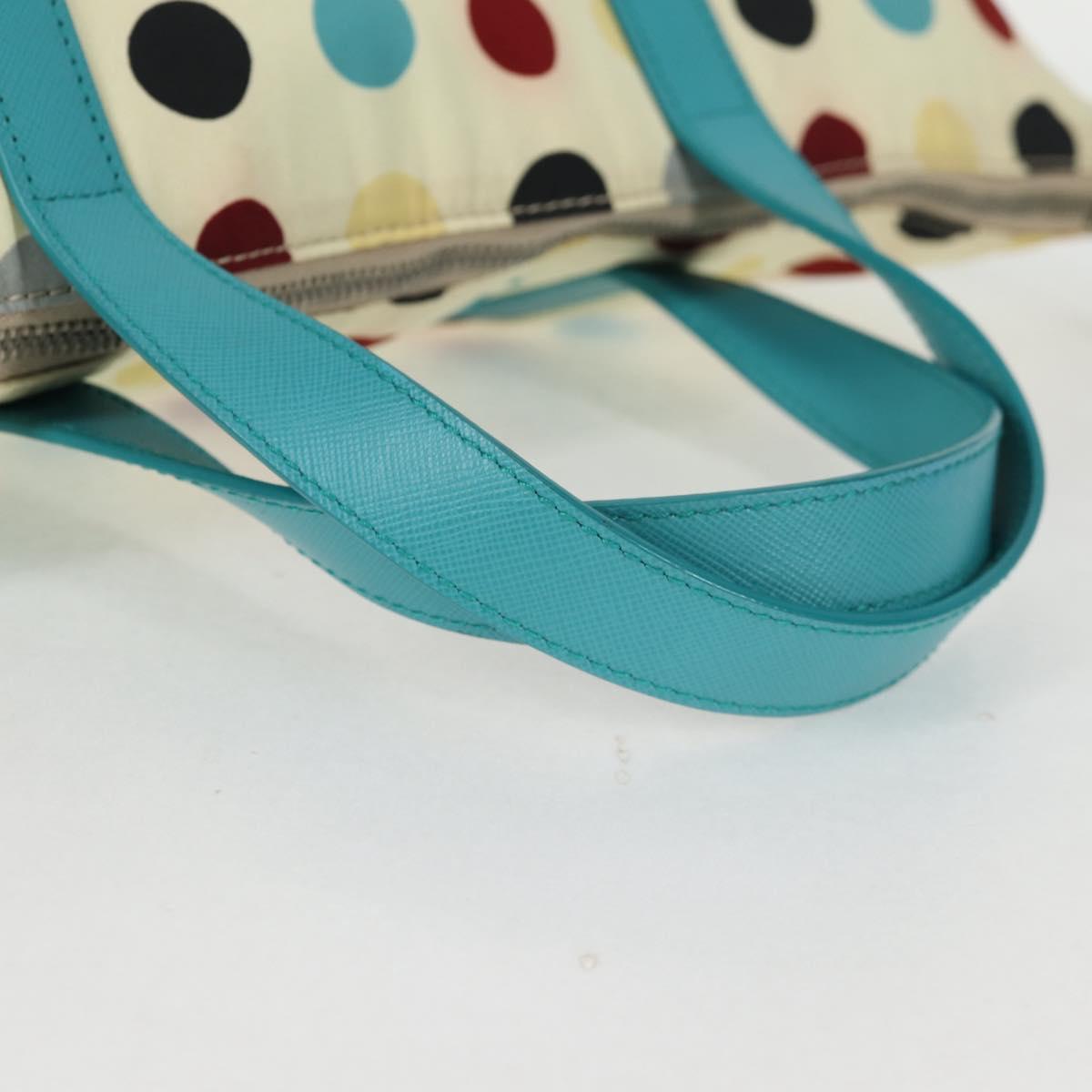 PRADA Hand Bag Nylon 2way White Silver Auth 136458