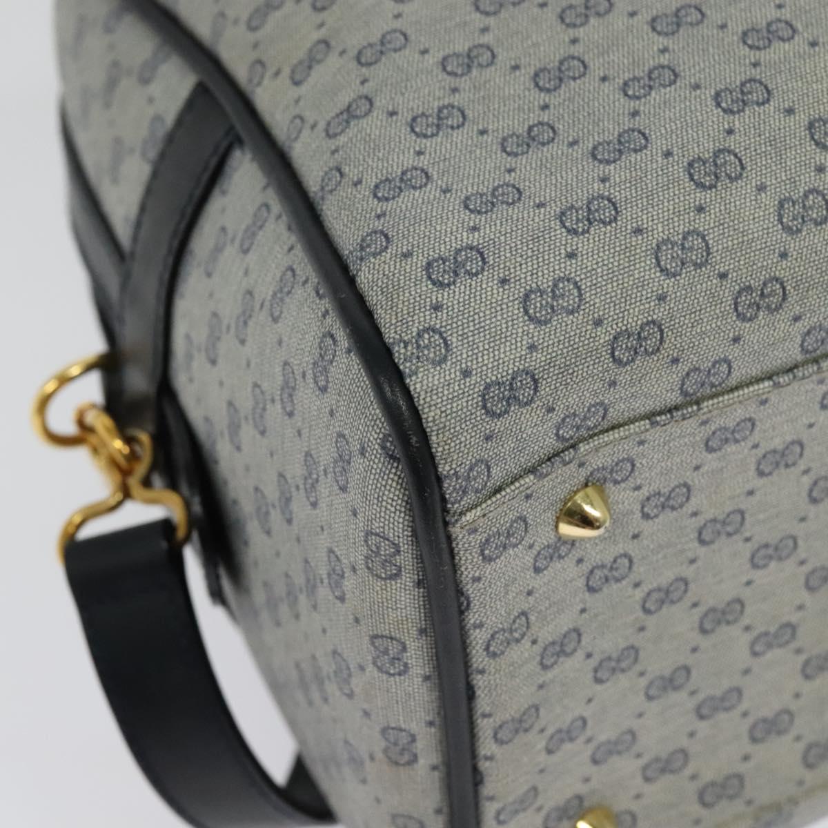 GUCCI Micro GG Supreme Hand Bag PVC 2way Navy Gold 002 904 0165 Auth 136497