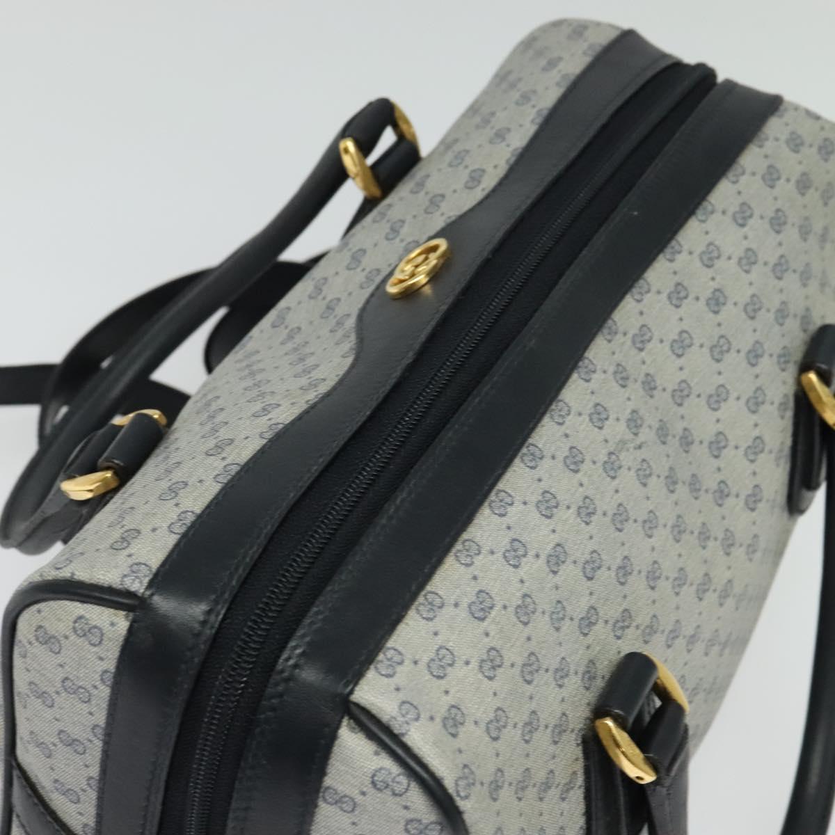 GUCCI Micro GG Supreme Hand Bag PVC 2way Navy Gold 002 904 0165 Auth 136497