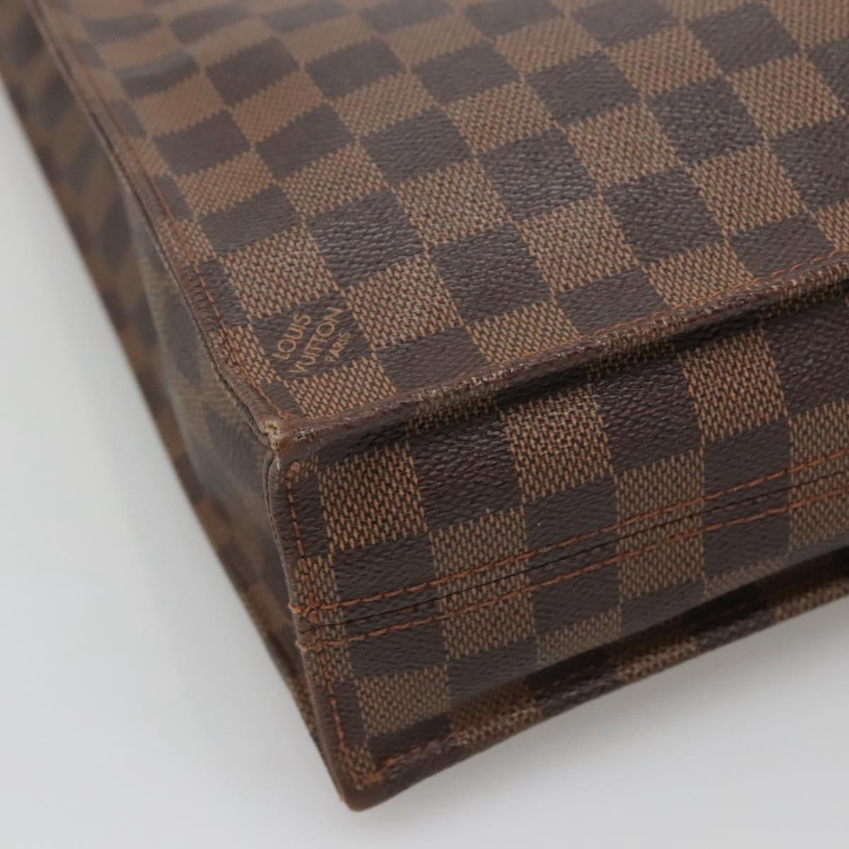 LOUIS VUITTON Damier Ebene Sac Plat Hand Bag N51140 LV Auth 136498