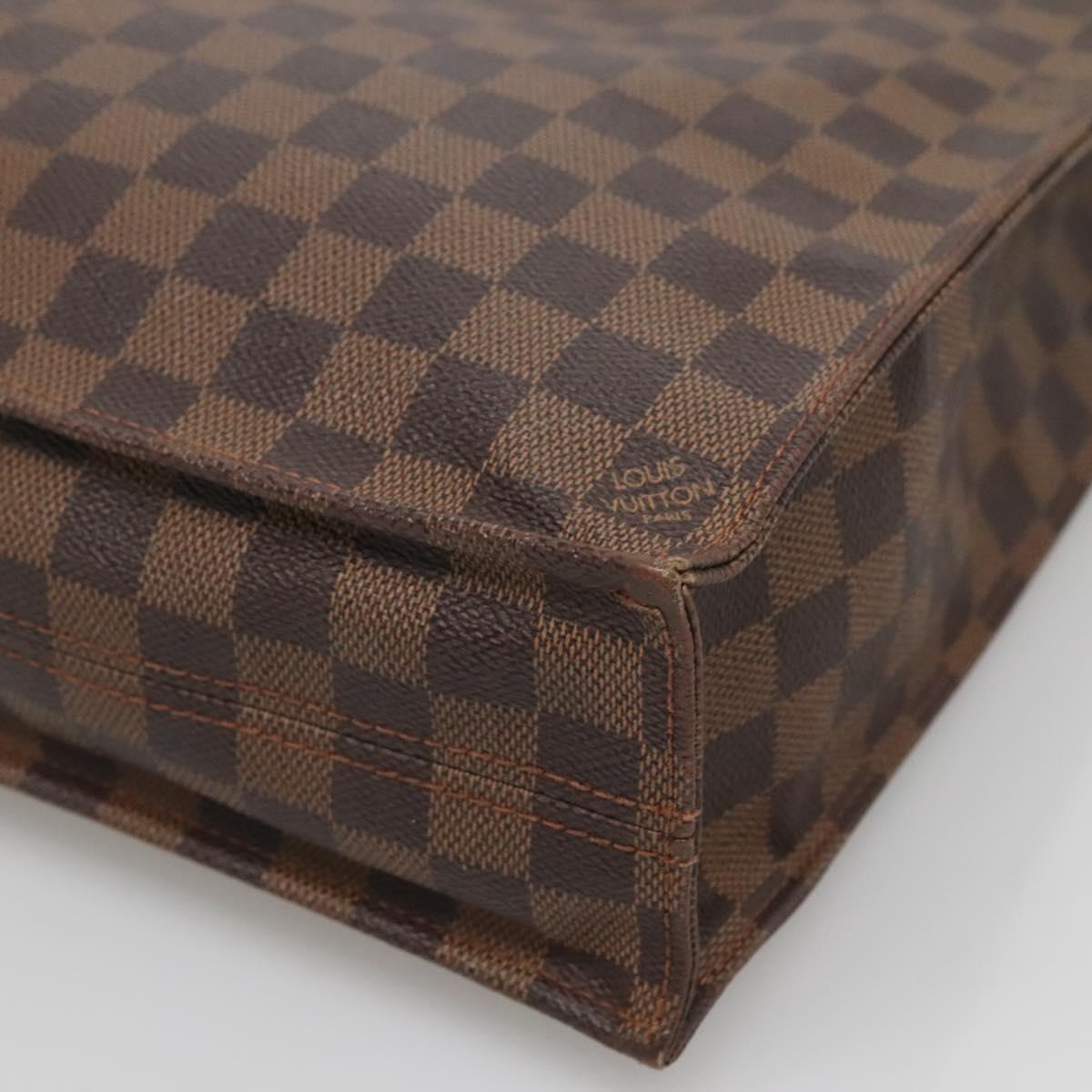 LOUIS VUITTON Damier Ebene Sac Plat Hand Bag N51140 LV Auth 136498
