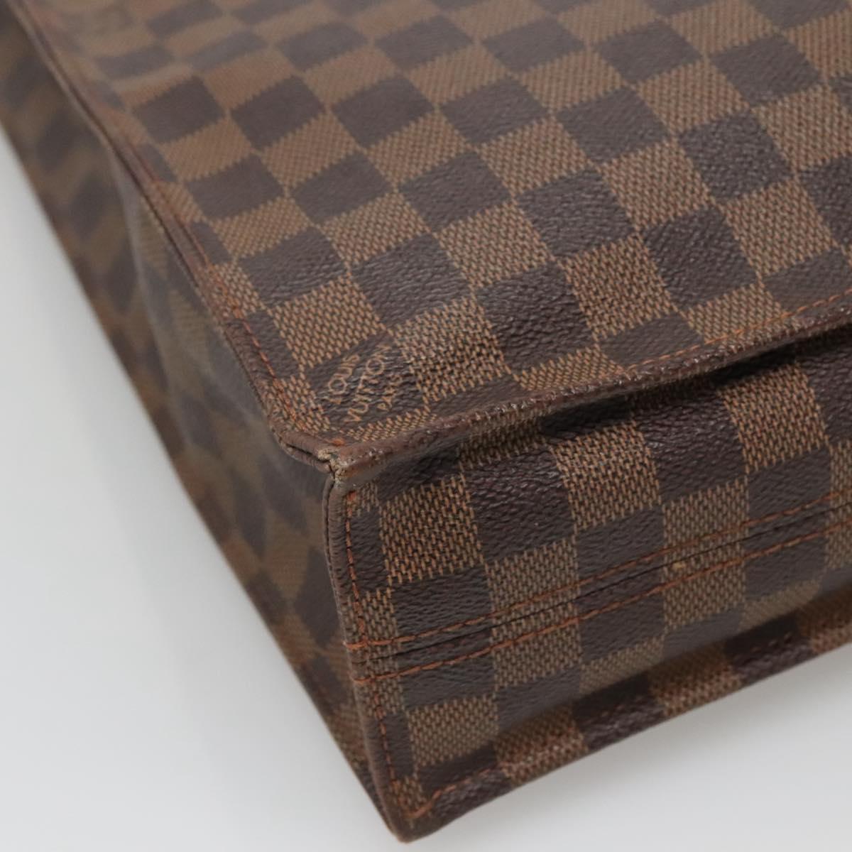LOUIS VUITTON Damier Ebene Sac Plat Hand Bag N51140 LV Auth 136498