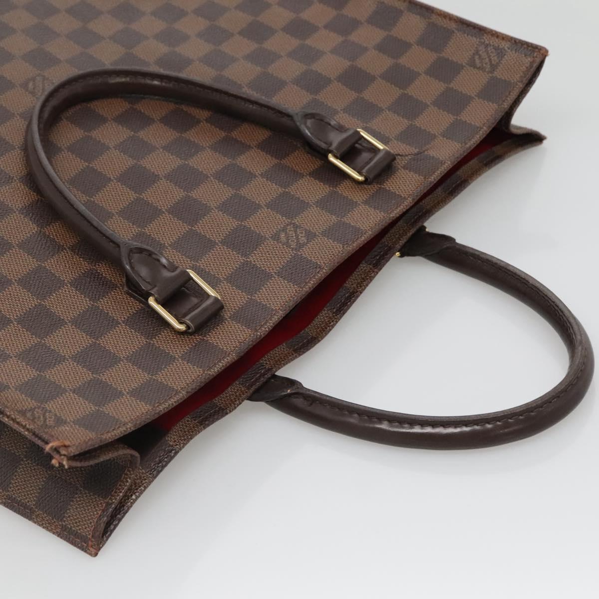 LOUIS VUITTON Damier Ebene Sac Plat Hand Bag N51140 LV Auth 136498