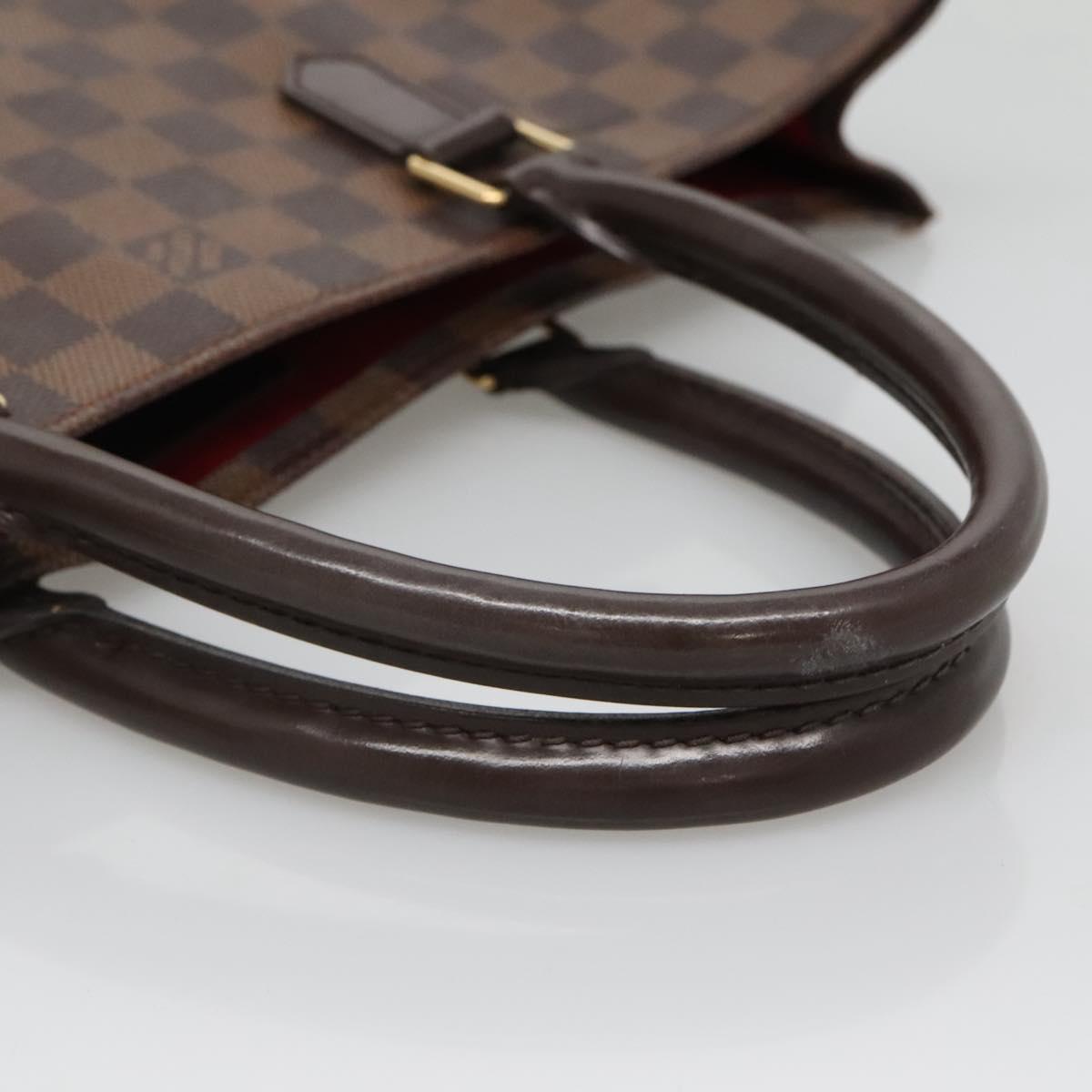 LOUIS VUITTON Damier Ebene Sac Plat Hand Bag N51140 LV Auth 136498