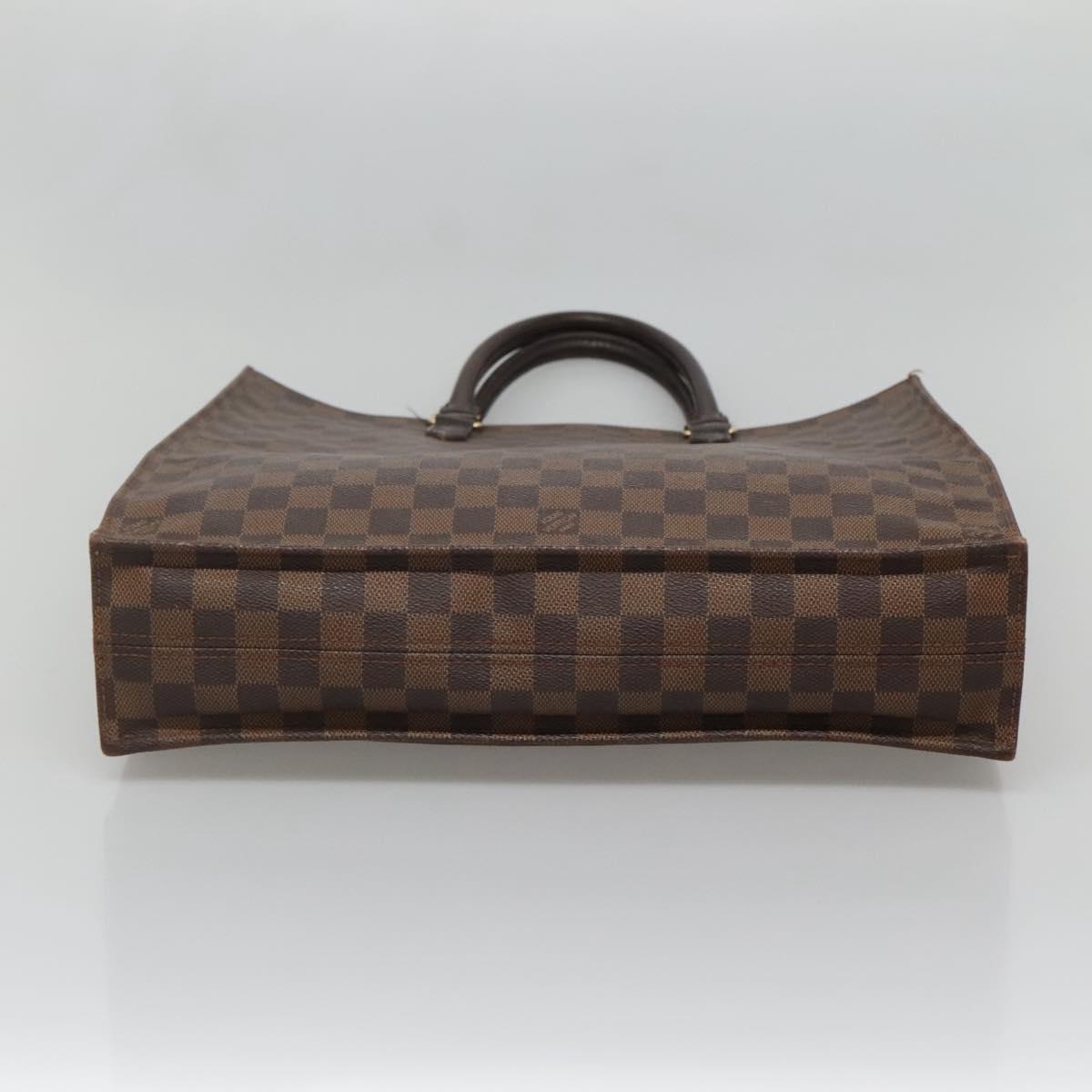 LOUIS VUITTON Damier Ebene Sac Plat Hand Bag N51140 LV Auth 136498