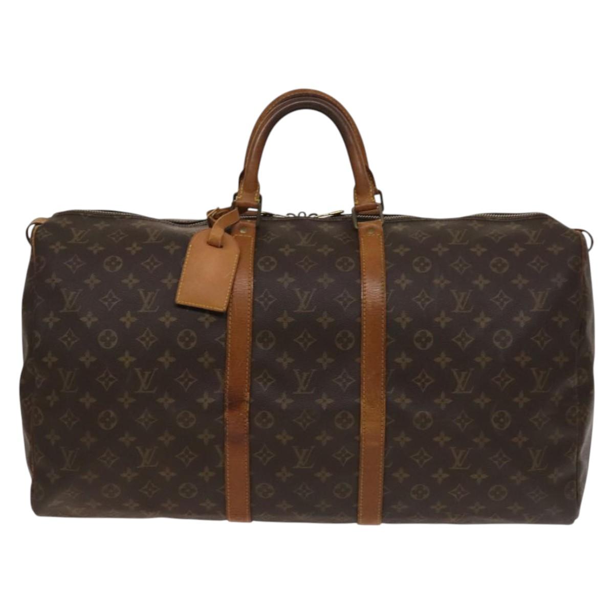 LOUIS VUITTON Monogram Keepall 55 Boston Bag M41424 LV Auth 136505
