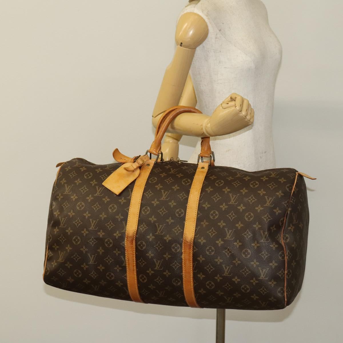 LOUIS VUITTON Monogram Keepall 55 Boston Bag M41424 LV Auth 136519