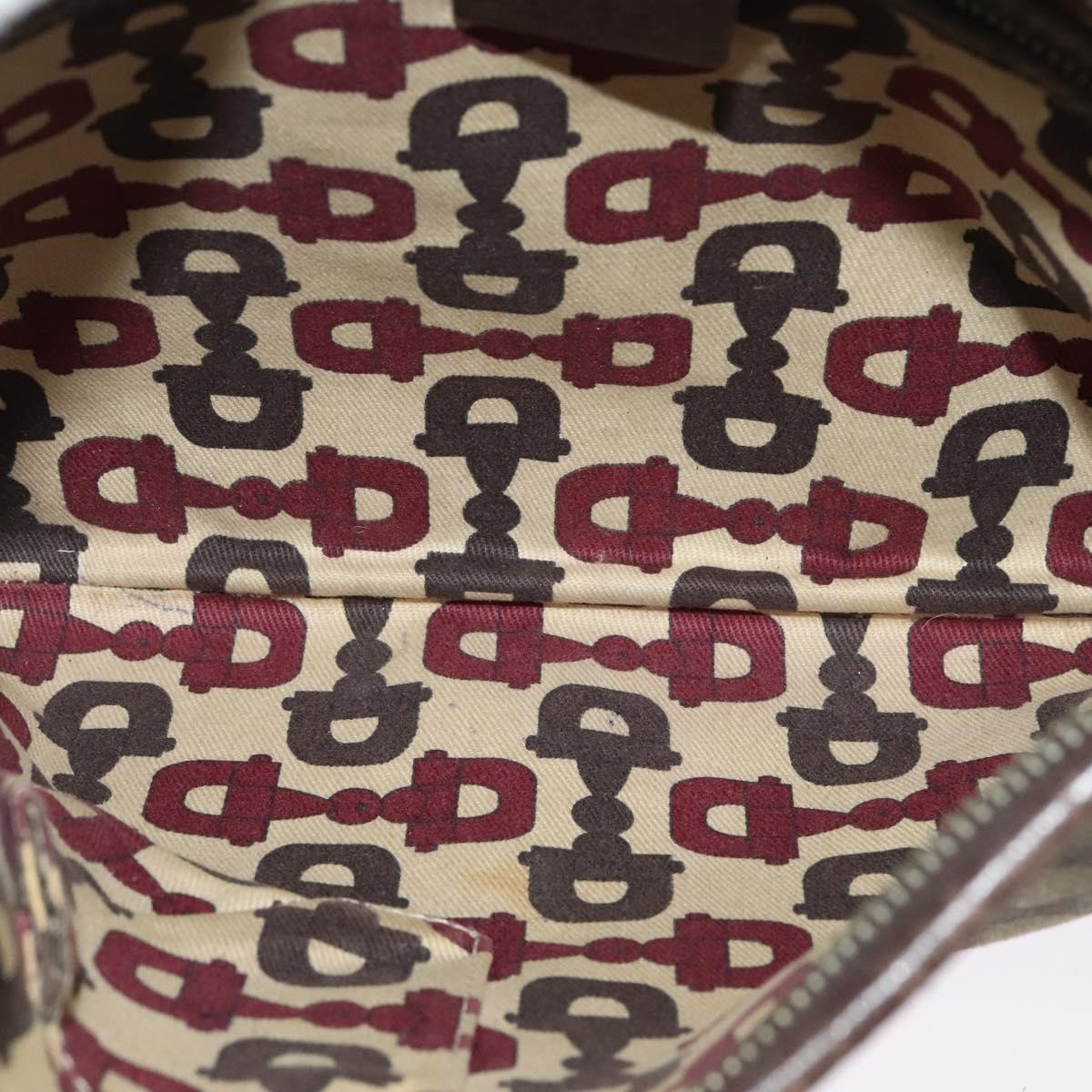 GUCCI GG Canvas Web Sherry Line Shoulder Bag Beige Gold Red 144388 Auth 136530
