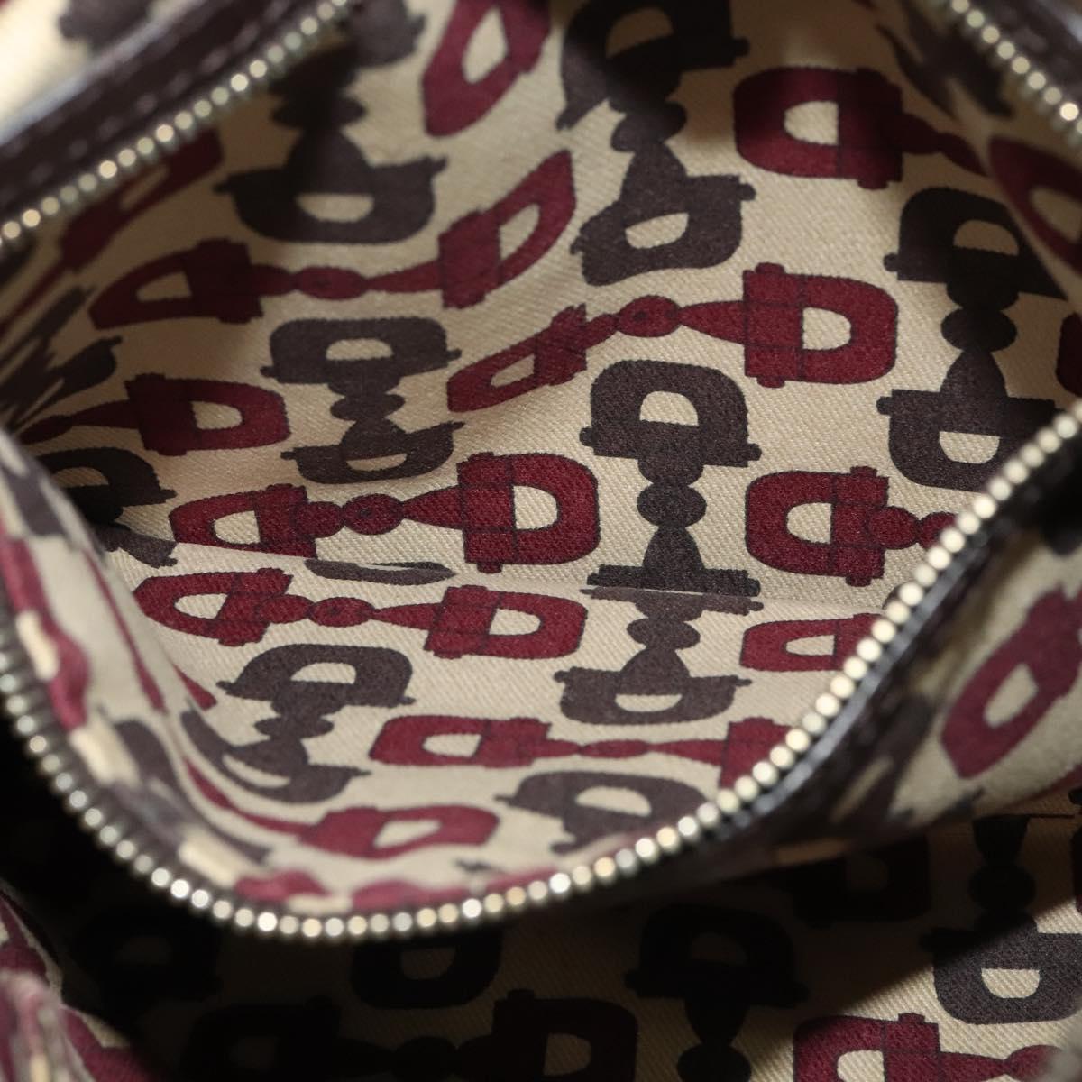 GUCCI GG Canvas Web Sherry Line Shoulder Bag Beige Gold Red 144388 Auth 136530