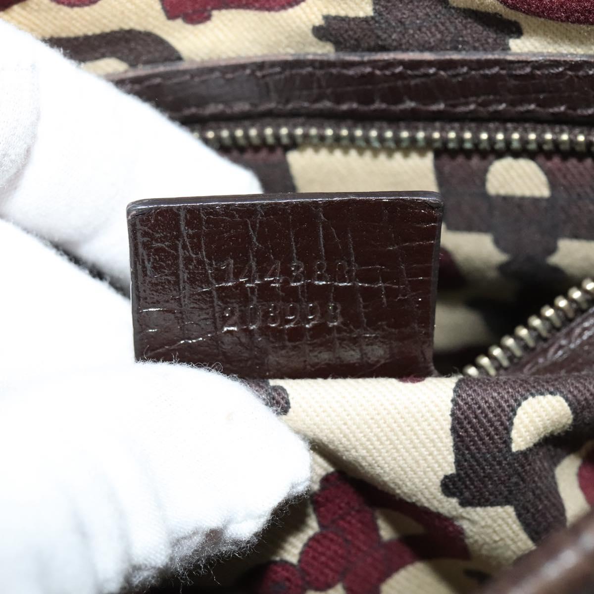 GUCCI GG Canvas Web Sherry Line Shoulder Bag Beige Gold Red 144388 Auth 136530