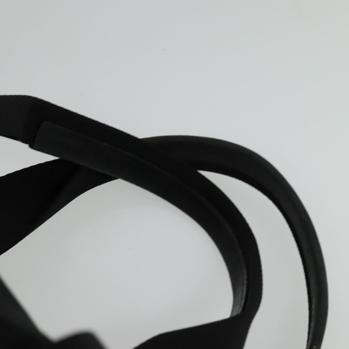 PRADA Boston Bag Nylon Black Silver Auth 136533