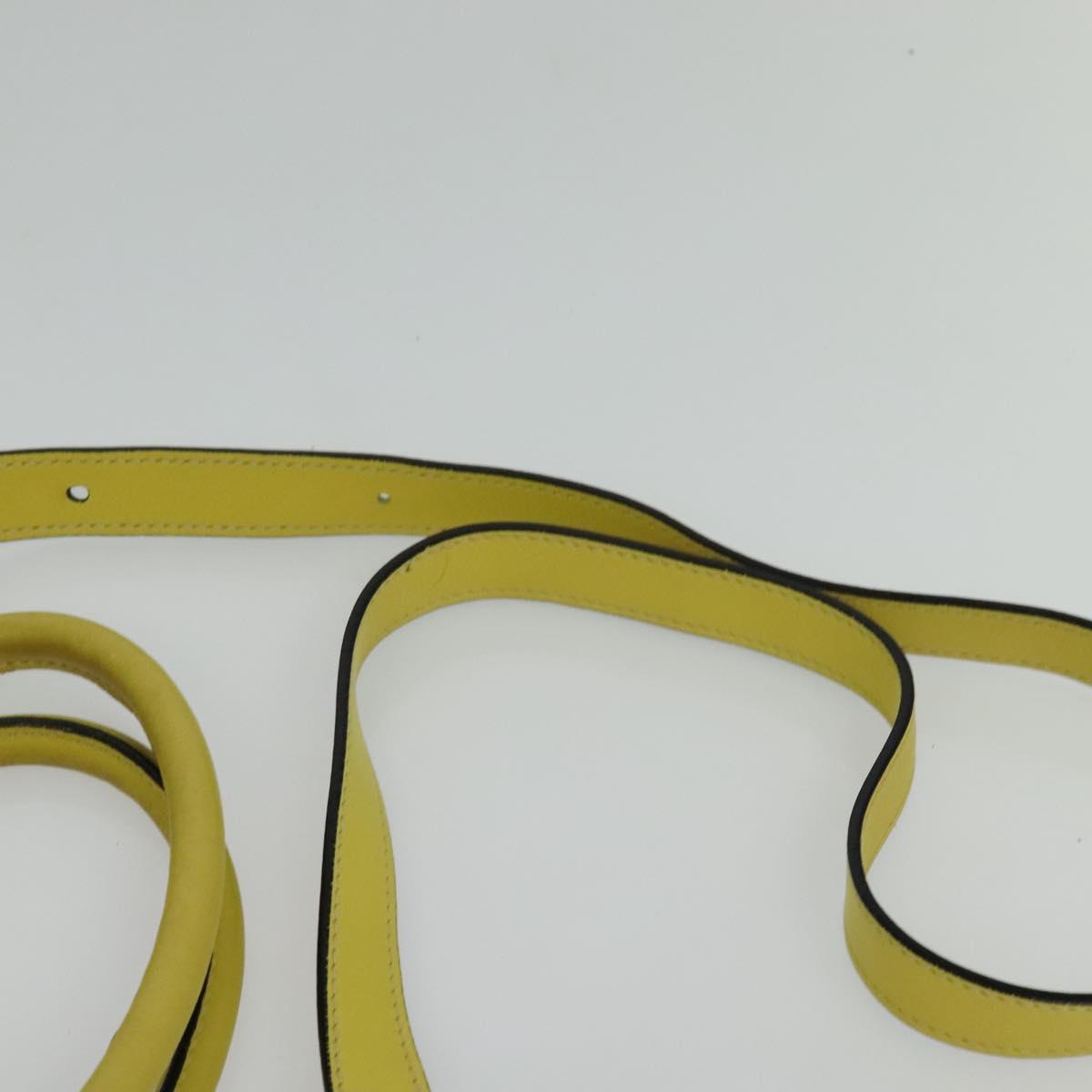 PRADA Tote Bag Leather 2way Yellow Gold Auth 136537