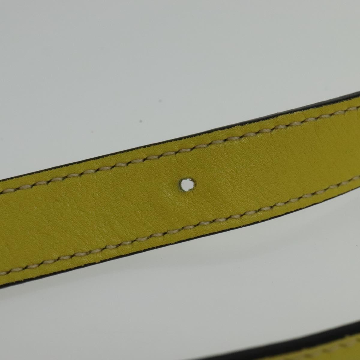 PRADA Tote Bag Leather 2way Yellow Gold Auth 136537