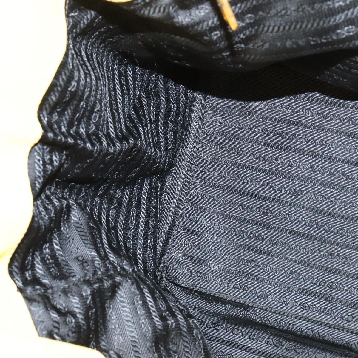 PRADA Tote Bag Leather 2way Yellow Gold Auth 136537