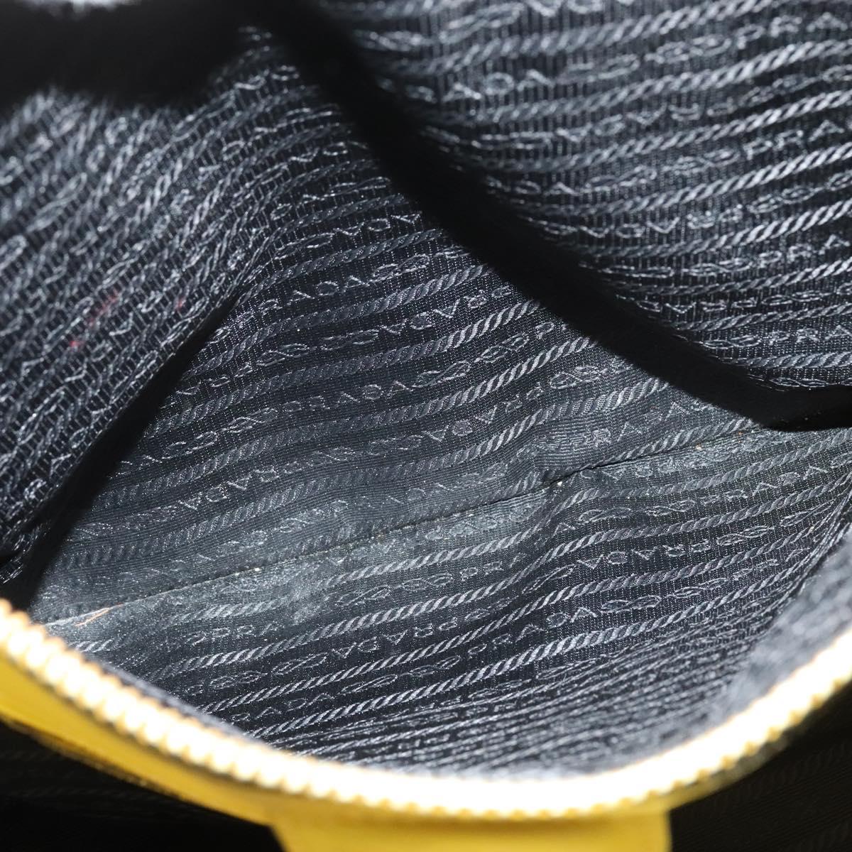 PRADA Tote Bag Leather 2way Yellow Gold Auth 136537