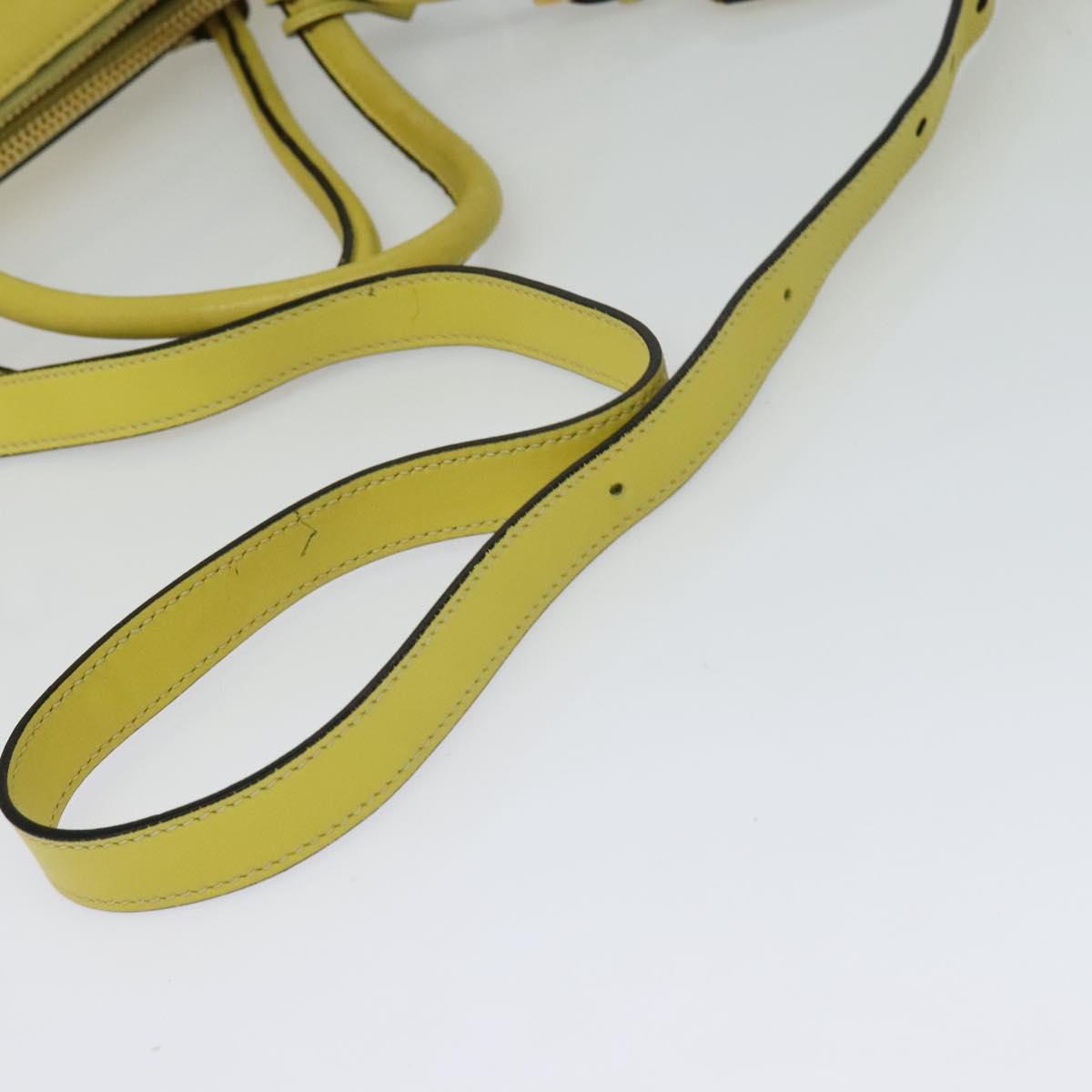 PRADA Tote Bag Leather 2way Yellow Gold Auth 136537