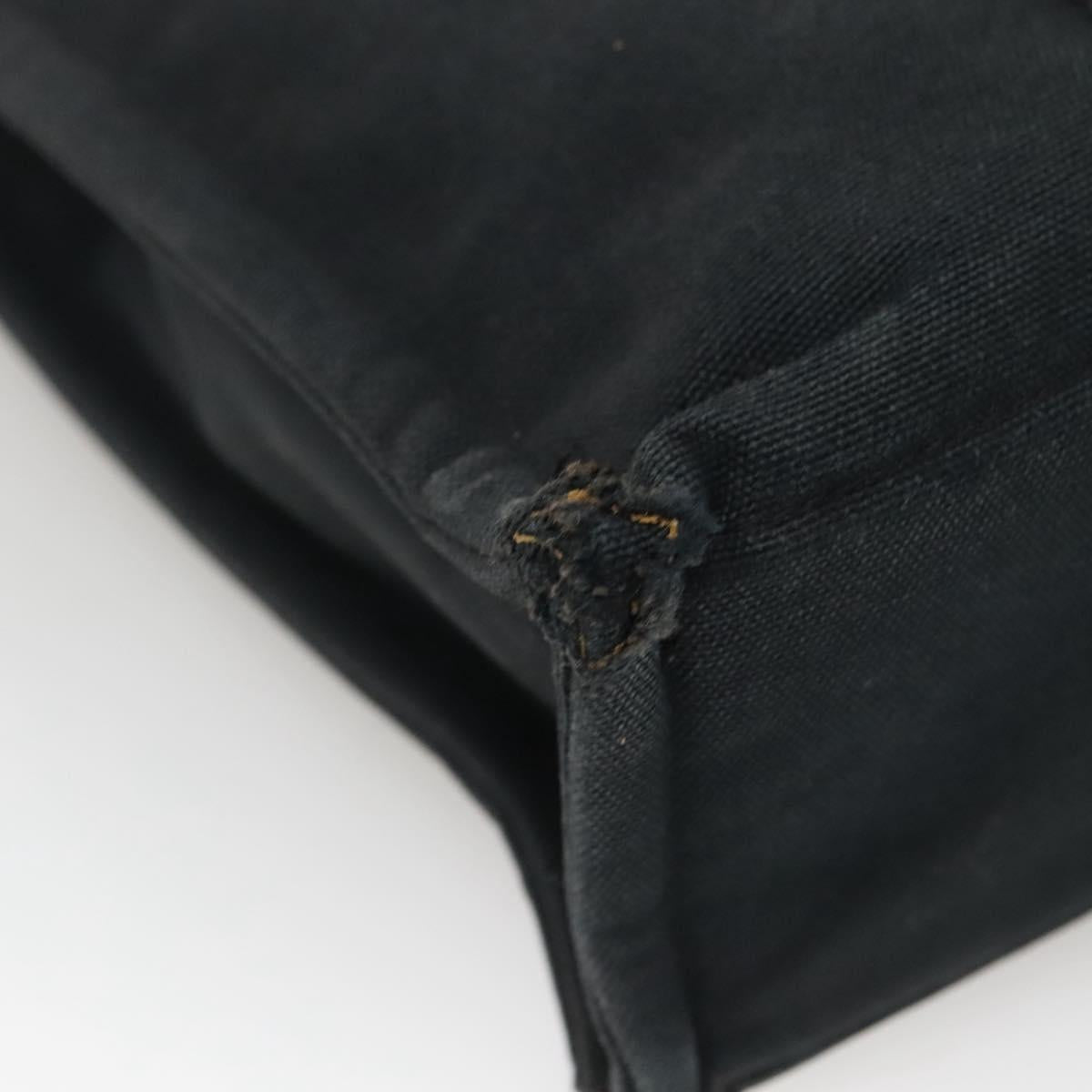 HERMES Fourre Tout PM Hand Bag Canvas Black Gray Auth 136542