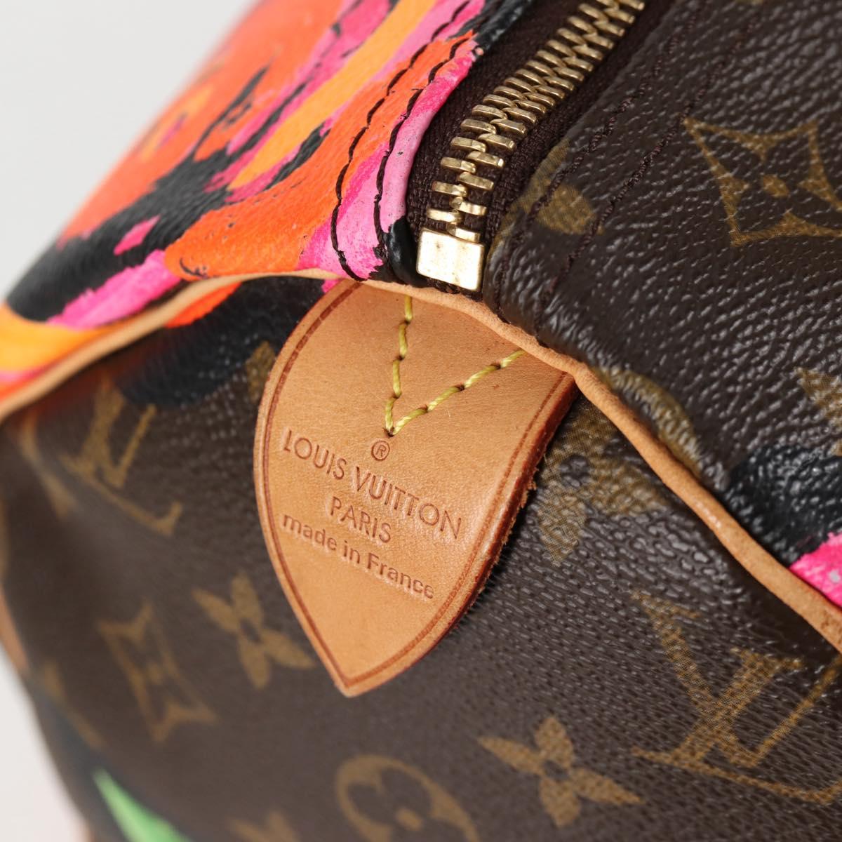 LOUIS VUITTON Monogram Rose Speedy 30 Hand Bag Orange Pink M48610 Auth 136544V