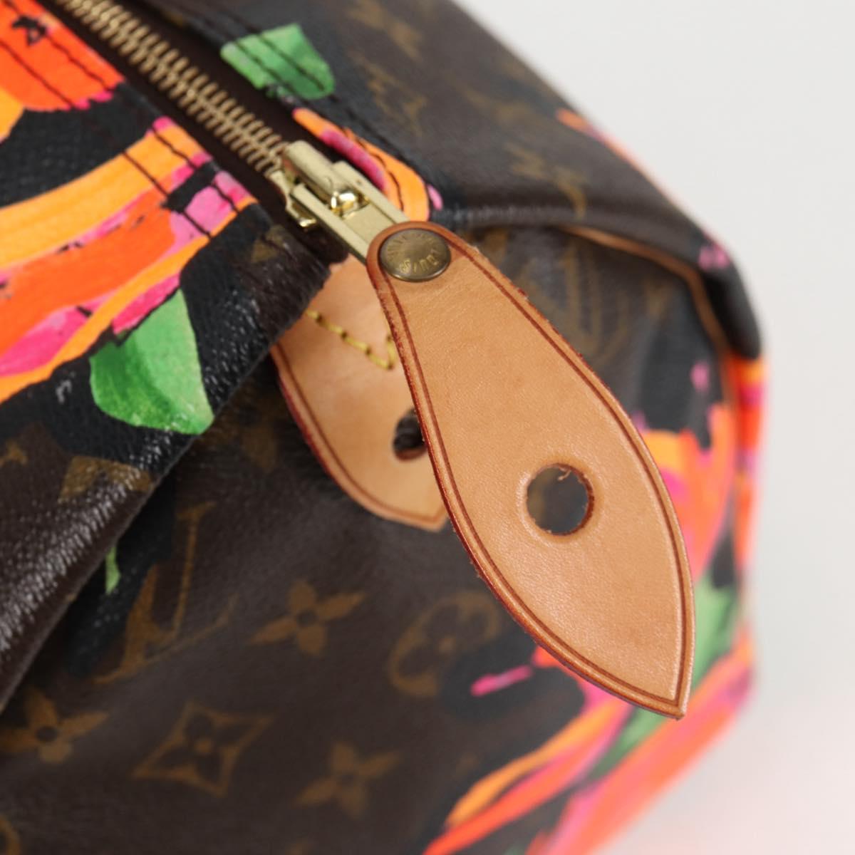 LOUIS VUITTON Monogram Rose Speedy 30 Hand Bag Orange Pink M48610 Auth 136544V