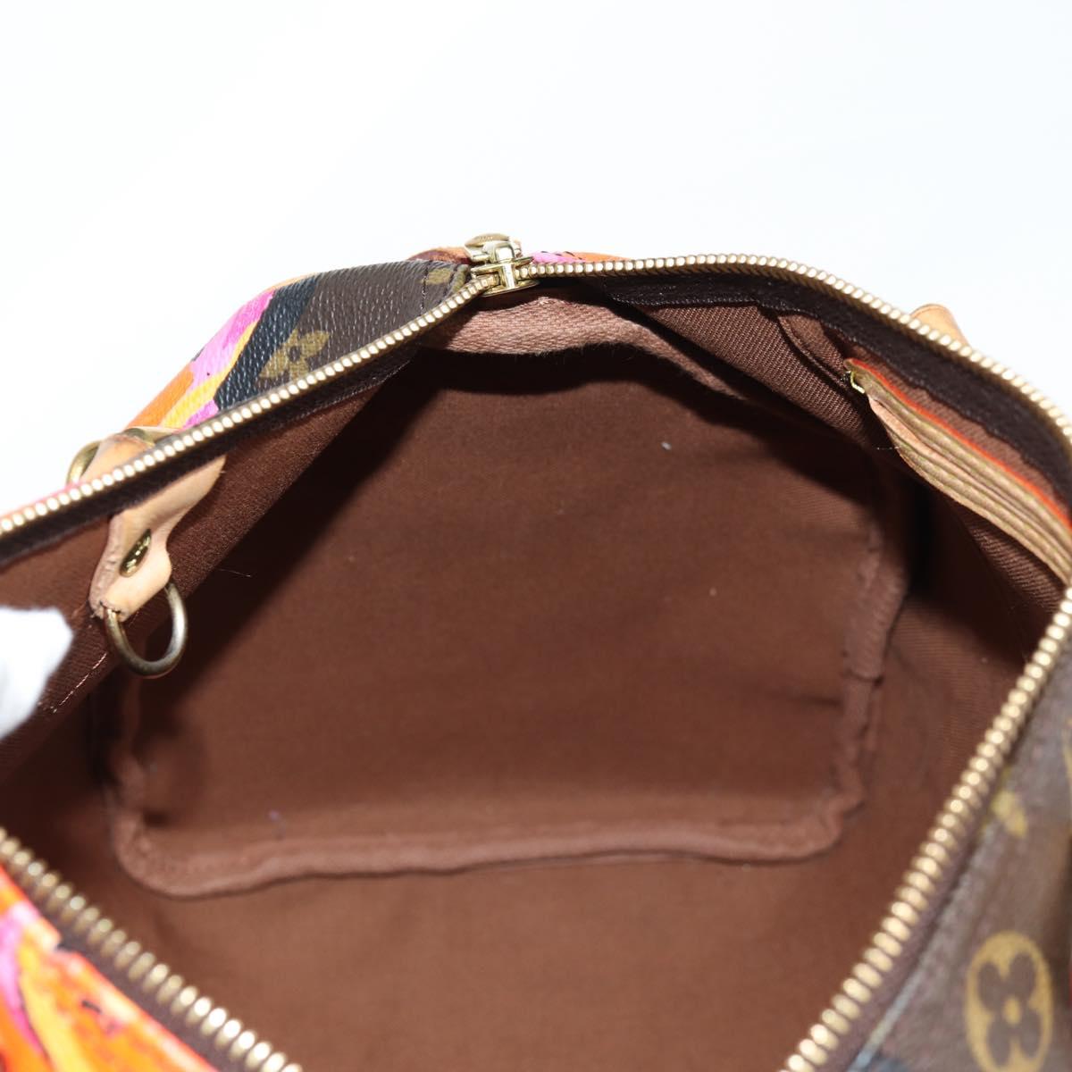 LOUIS VUITTON Monogram Rose Speedy 30 Hand Bag Orange Pink M48610 Auth 136544SAV