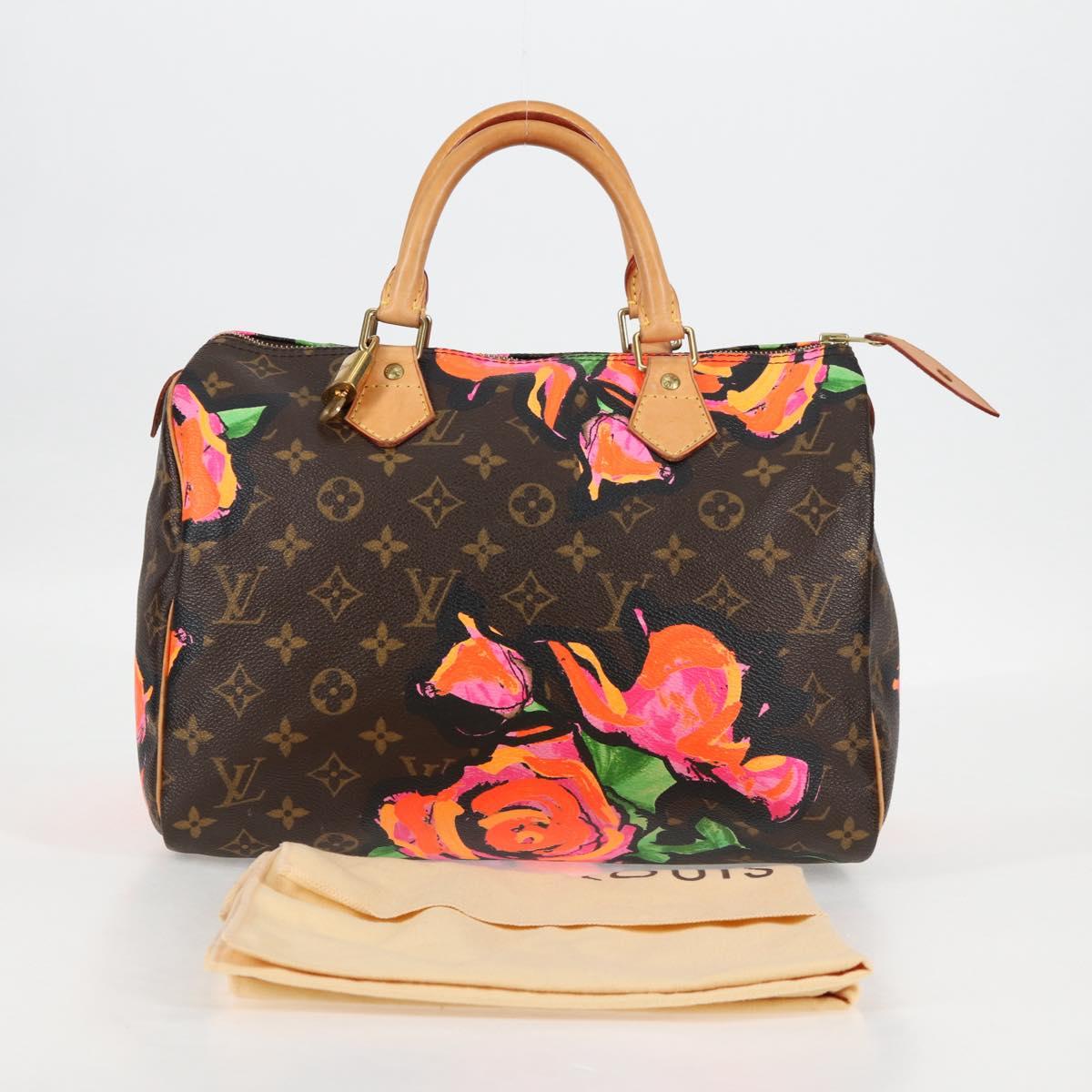 LOUIS VUITTON Monogram Rose Speedy 30 Hand Bag Orange Pink M48610 Auth 136544SAV
