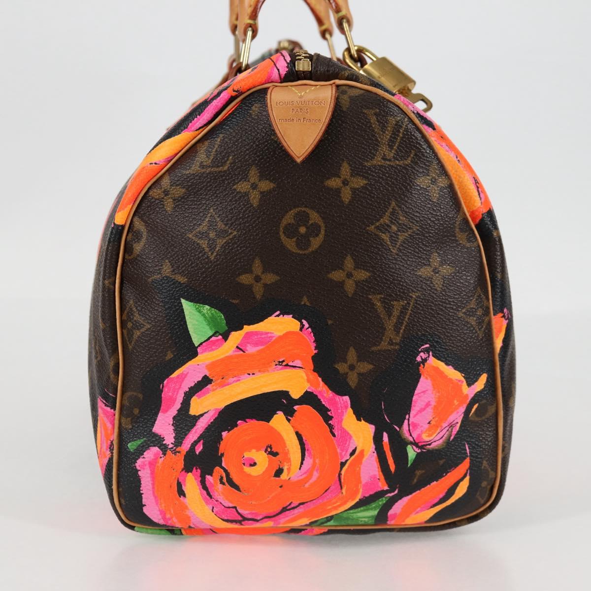 LOUIS VUITTON Monogram Rose Speedy 30 Hand Bag Orange Pink M48610 Auth 136544SAV