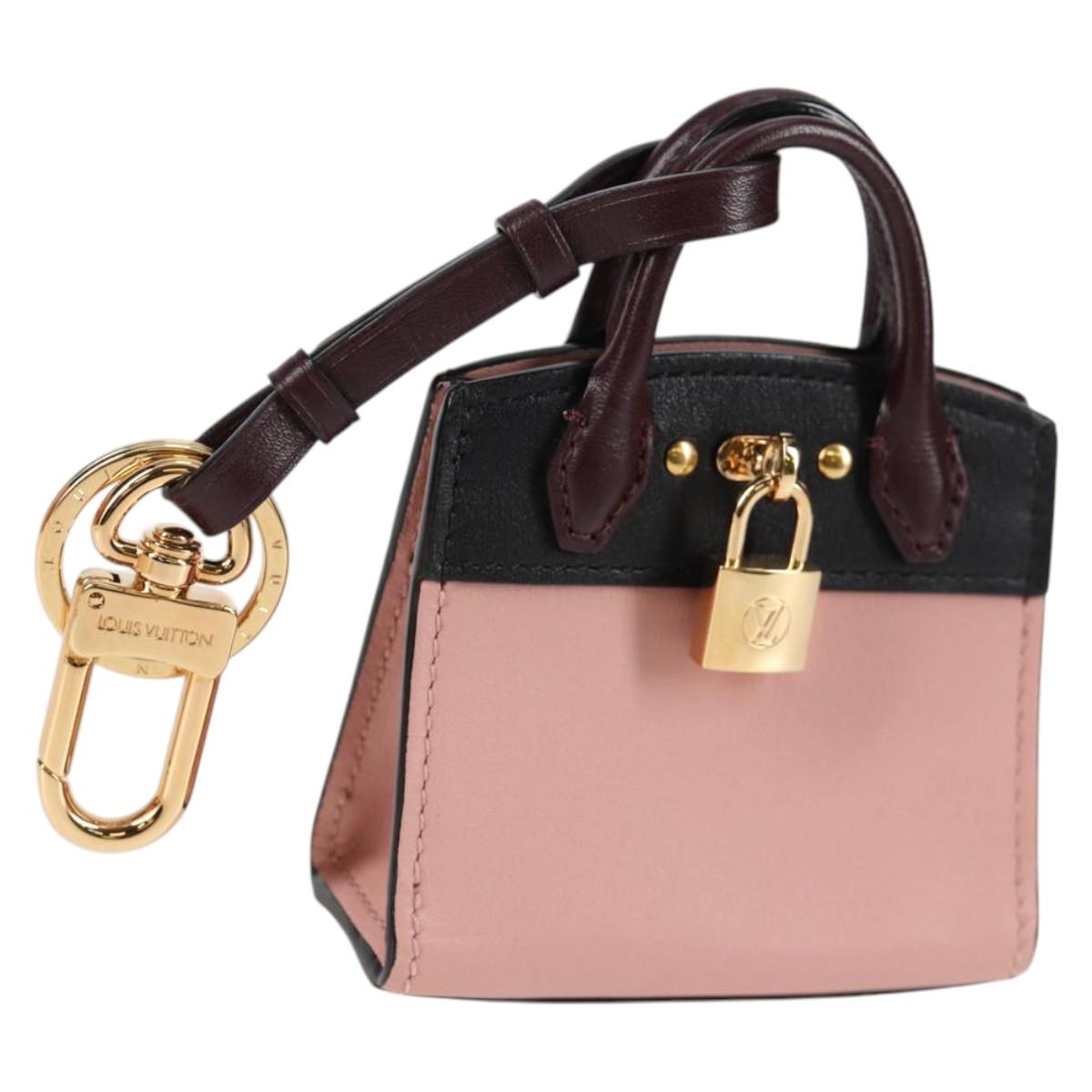 LOUIS VUITTON City Steamer Charm Leather Pink MP1787 LV Auth 136548M