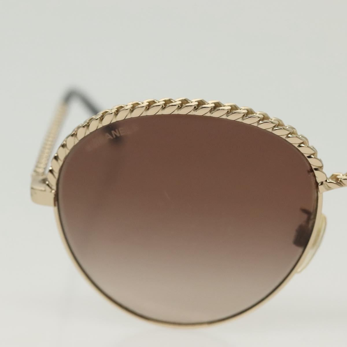 CHANEL Sunglasses metal Silver tone CC Auth 136551M