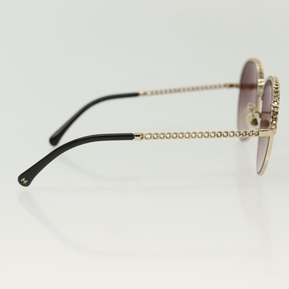 CHANEL Sunglasses metal Silver tone CC Auth 136551M