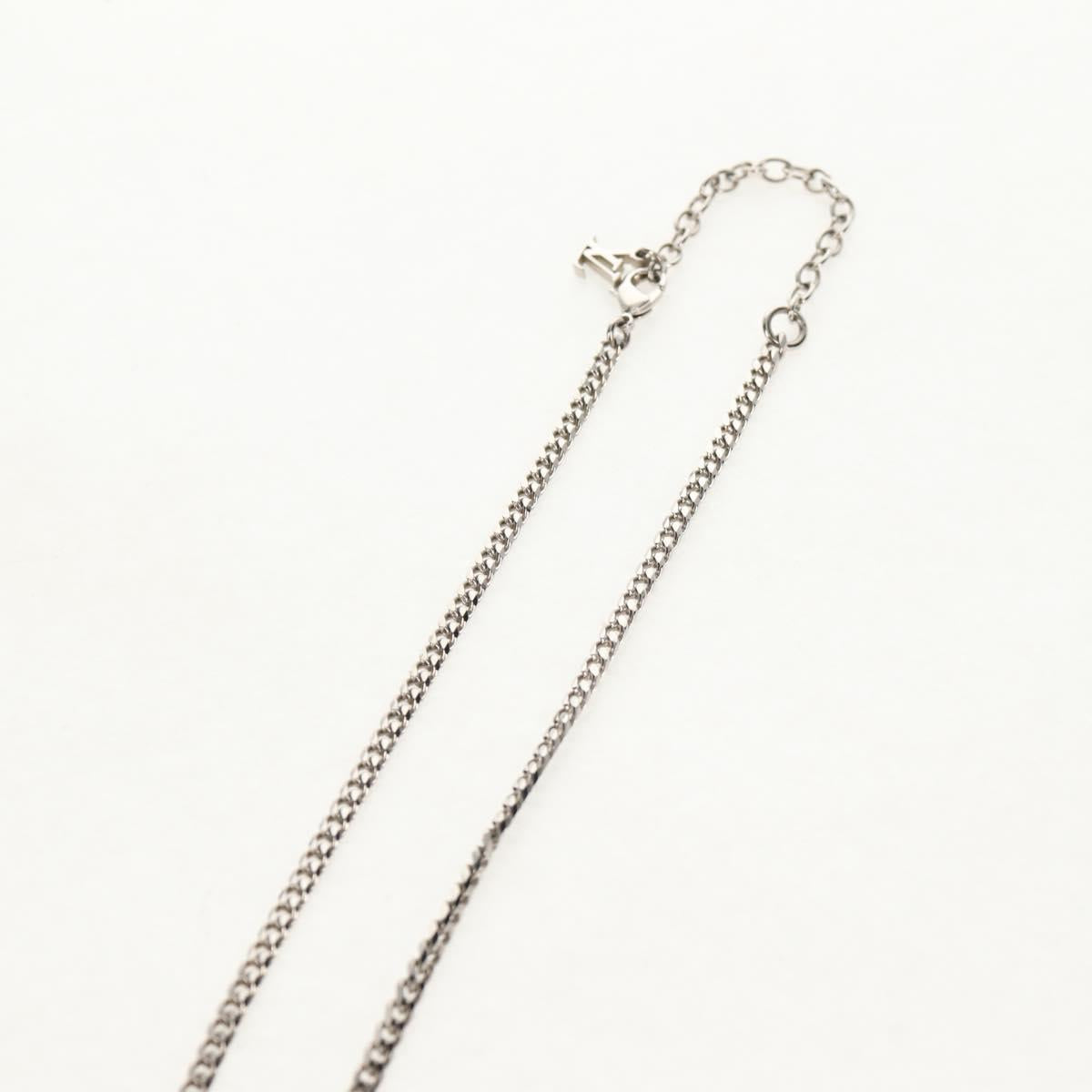 LOUIS VUITTON Shell Necklace metal Silver M01495 LV Auth 136561SAM