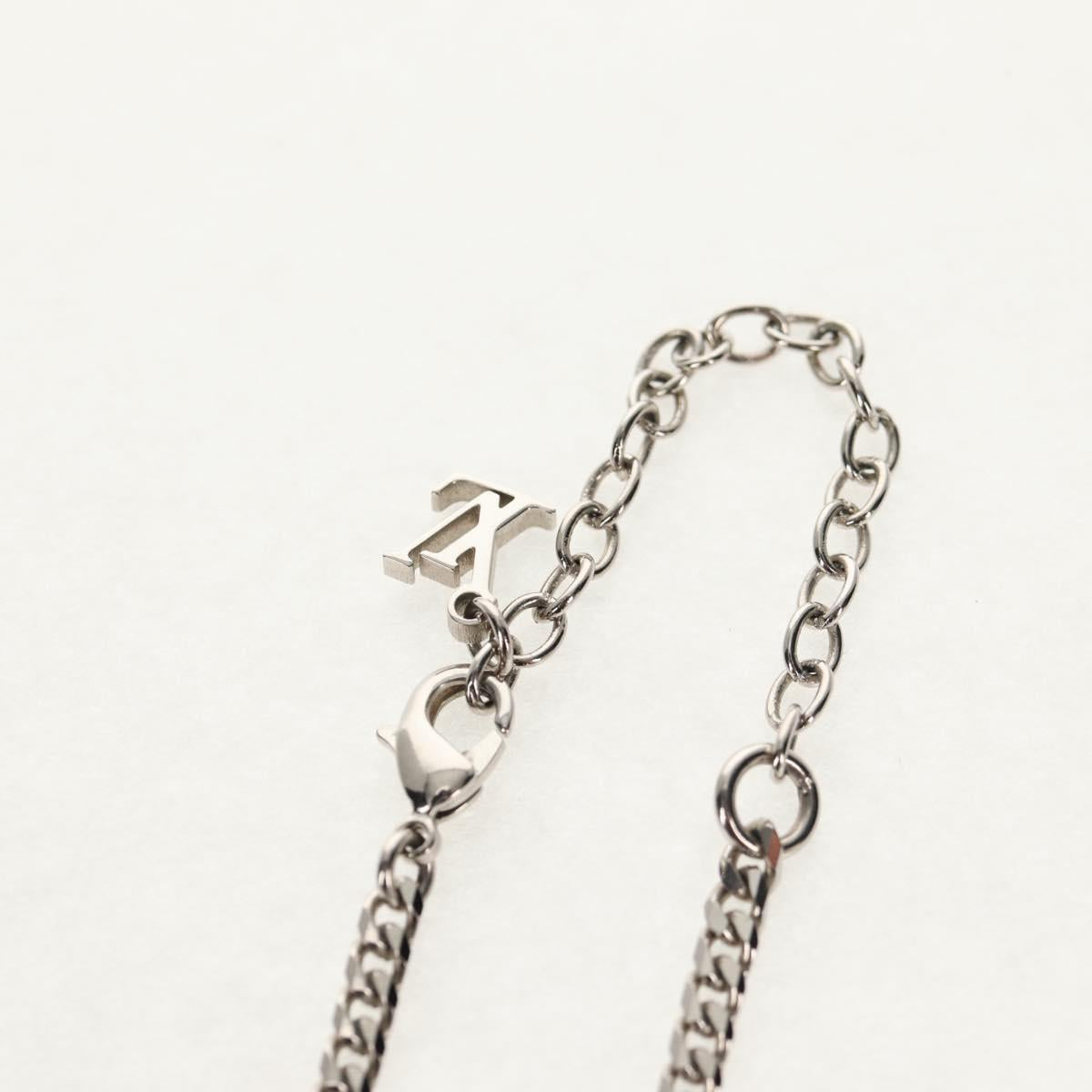 LOUIS VUITTON Shell Necklace metal Silver M01495 LV Auth 136561M