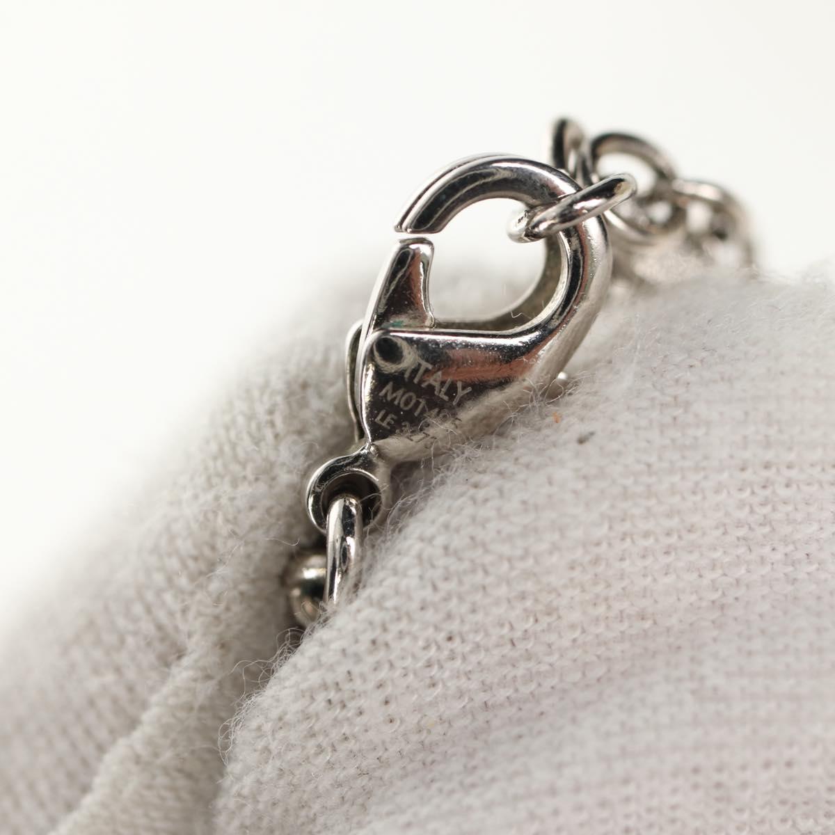 LOUIS VUITTON Shell Necklace metal Silver M01495 LV Auth 136561SAM