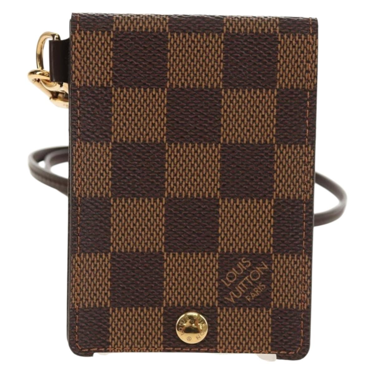 LOUIS VUITTON Damier Ebene Porte Cartes ID Bandouliere Case N60016 Auth 136567V