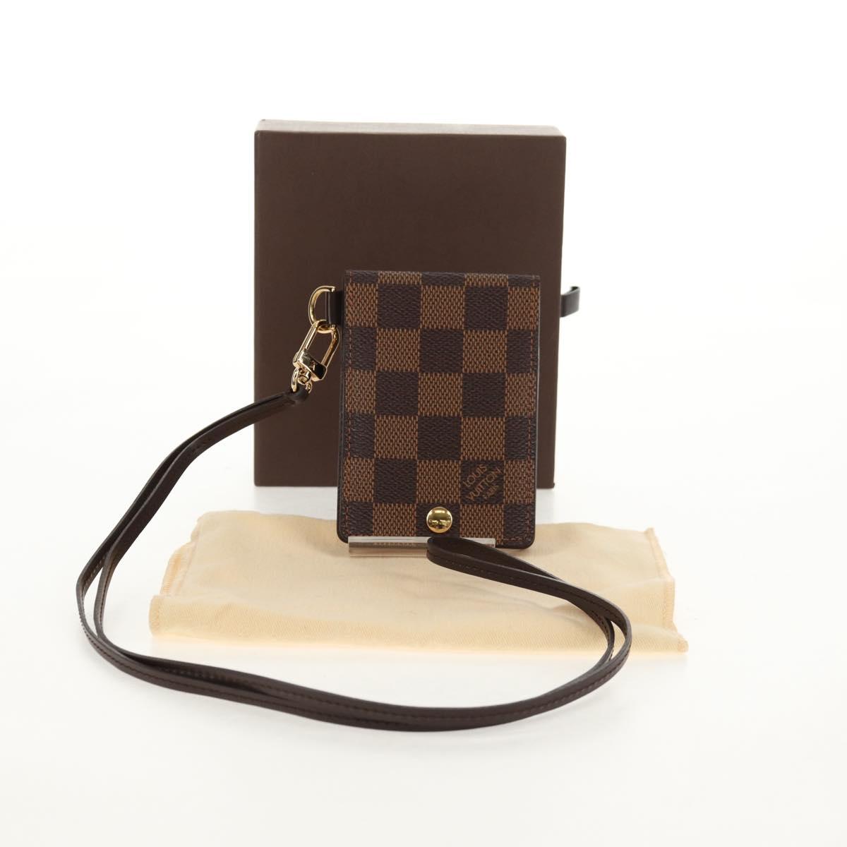 LOUIS VUITTON Damier Ebene Porte Cartes ID Bandouliere Case N60016 Auth 136567V