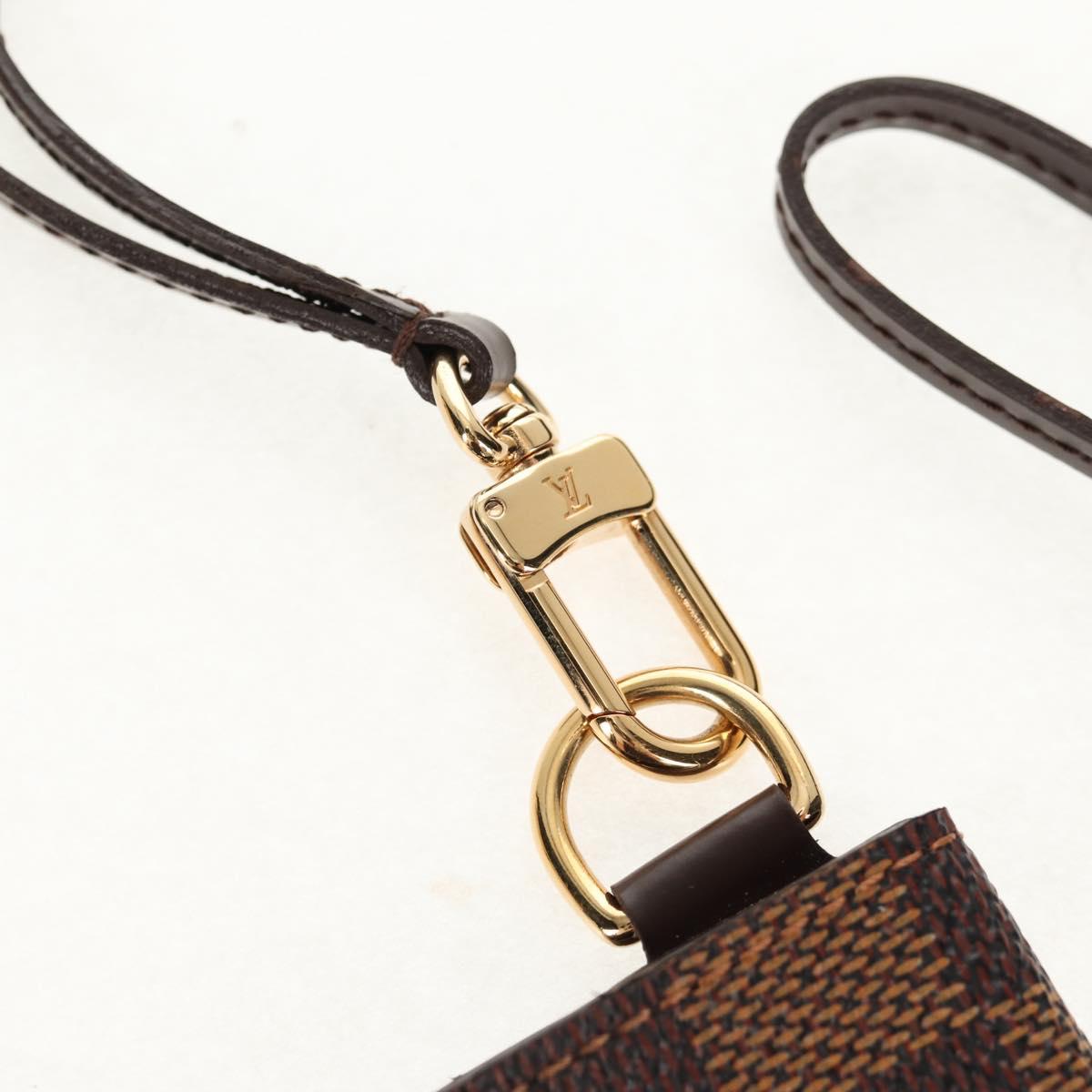 LOUIS VUITTON Damier Ebene Porte Cartes ID Bandouliere Case N60016 Auth 136567V