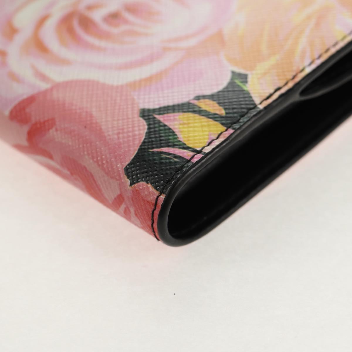 PRADA Bifold Wallet Leather Pink Auth 136570V