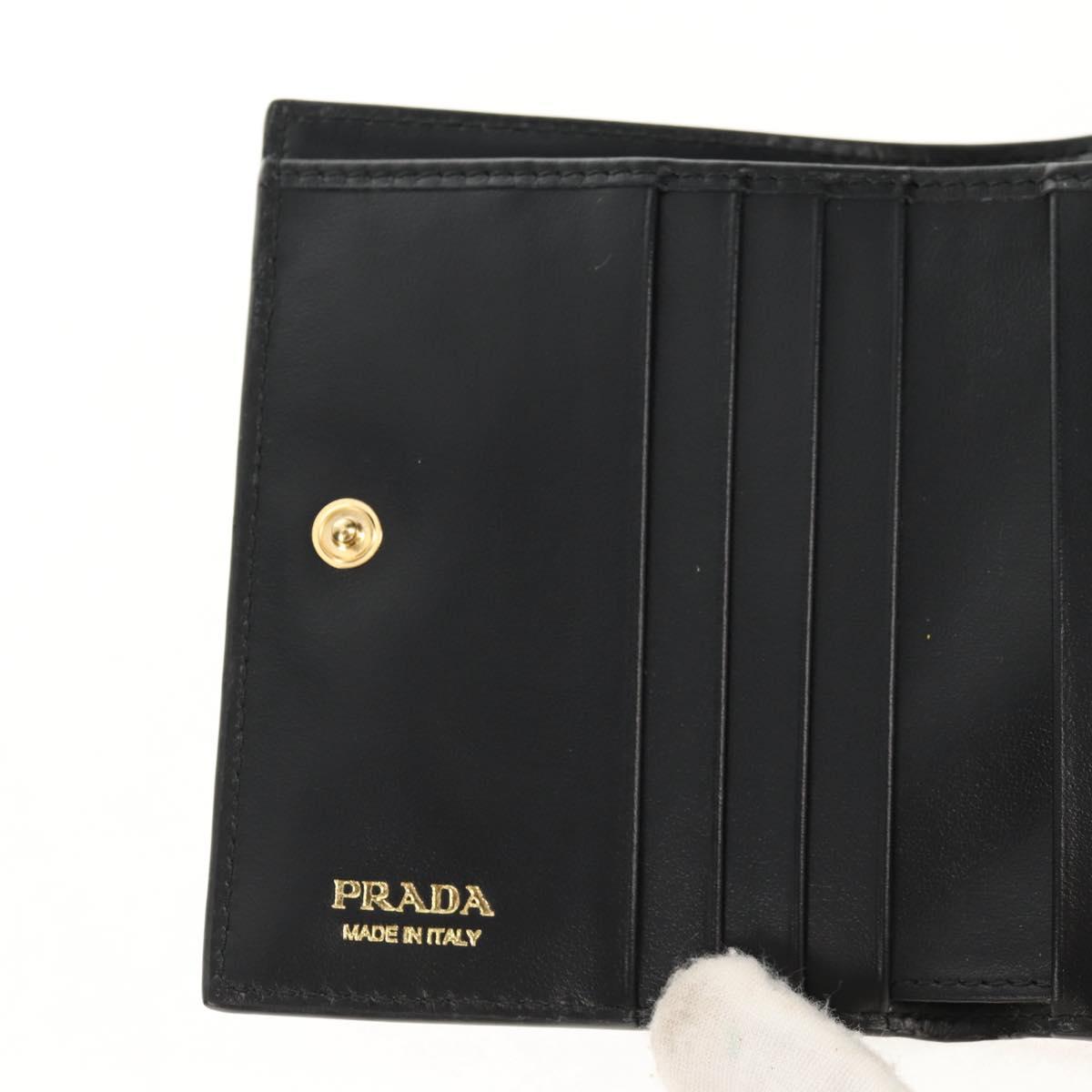 PRADA Bifold Wallet Leather Pink Auth 136570V
