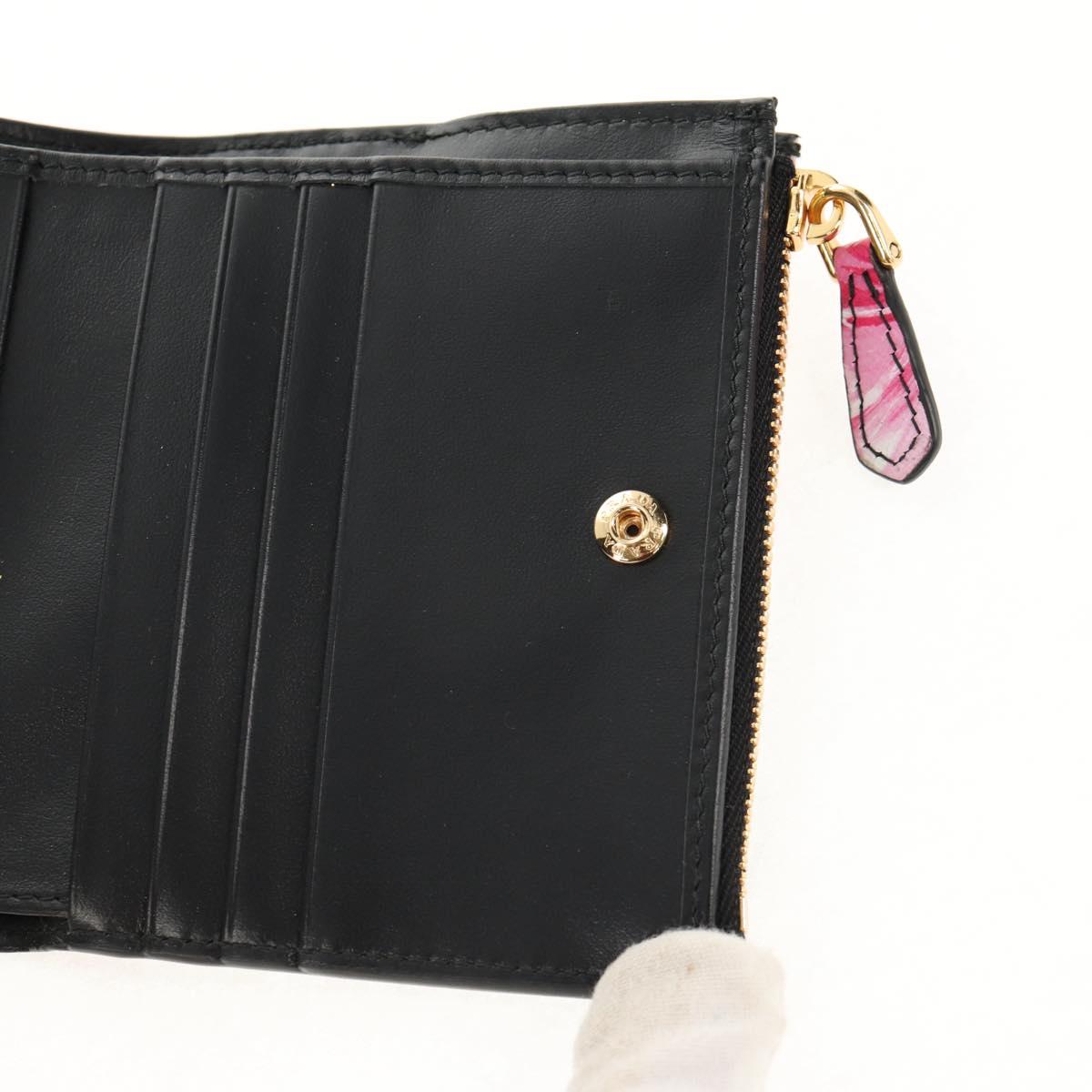 PRADA Bifold Wallet Leather Pink Auth 136570V