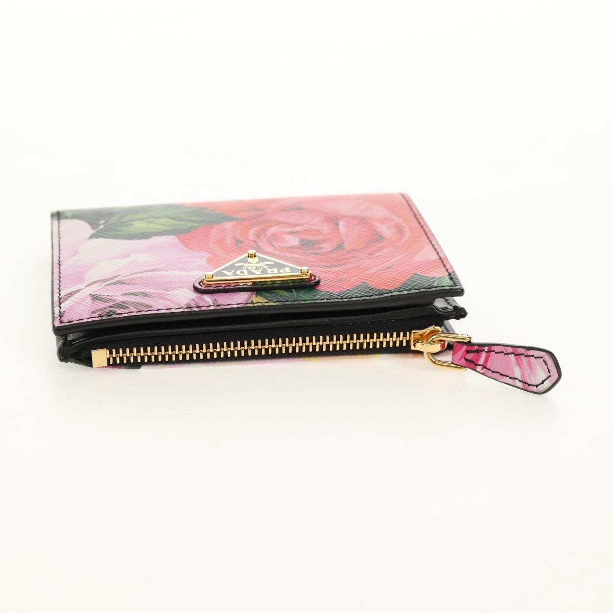 PRADA Bifold Wallet Leather Pink Auth 136570V