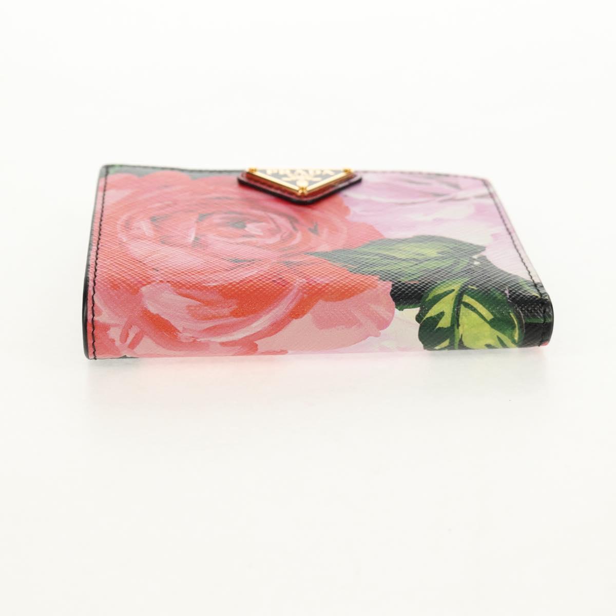 PRADA Bifold Wallet Leather Pink Auth 136570V