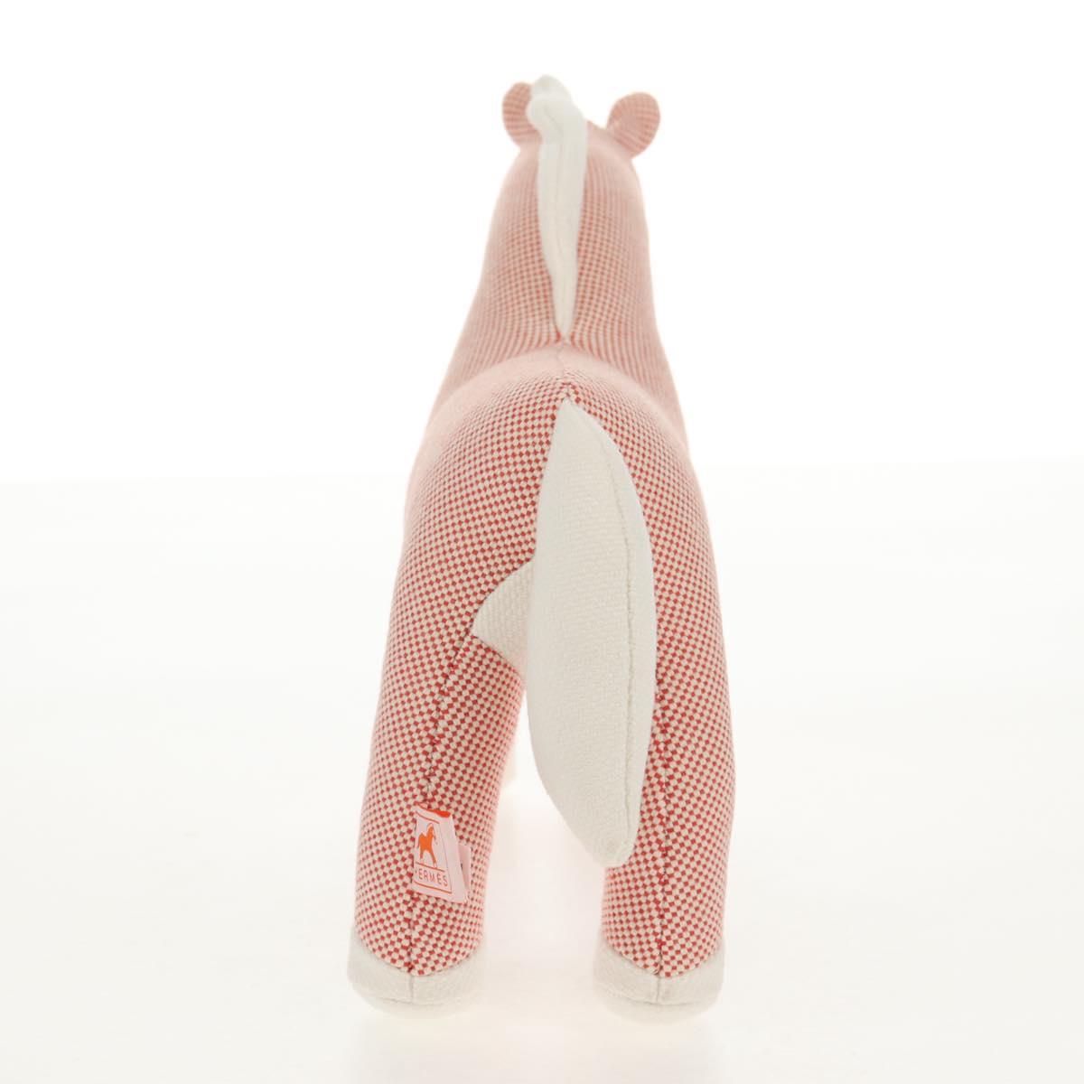 HERMES Cheval Honore Stuffed dog Cotton Orange Auth 136571M