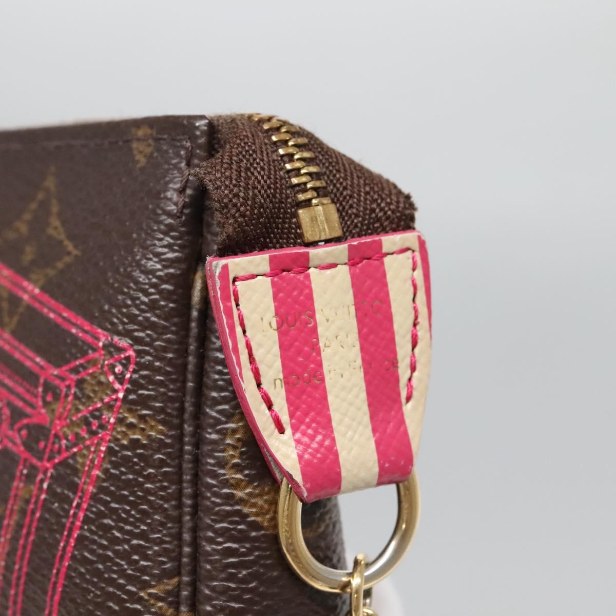 LOUIS VUITTON Christmas Only Mini Pochette Accessoires Pouch M58501 Auth 136593