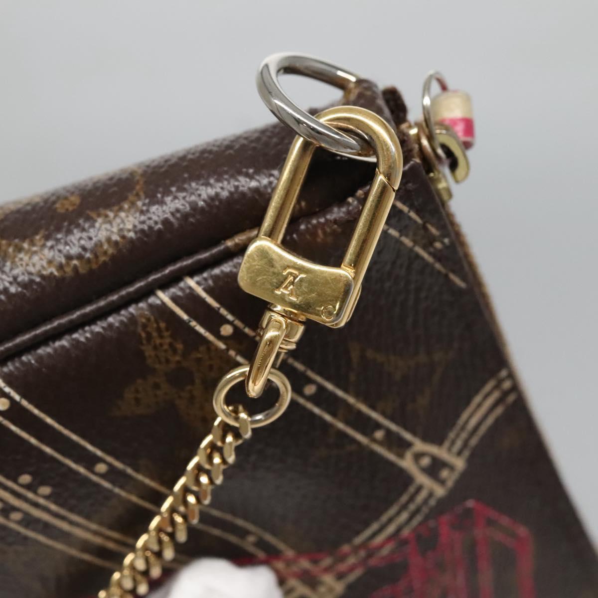 LOUIS VUITTON Christmas Only Mini Pochette Accessoires Pouch M58501 Auth 136593