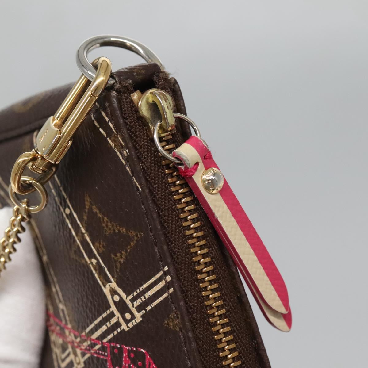 LOUIS VUITTON Christmas Only Mini Pochette Accessoires Pouch M58501 Auth 136593