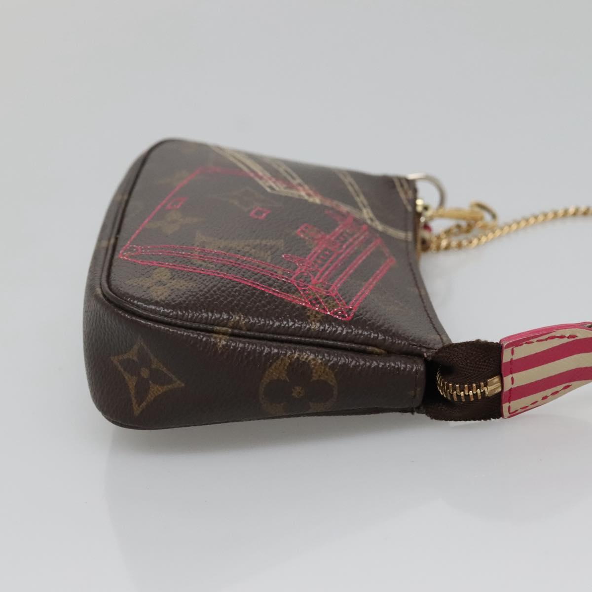LOUIS VUITTON Christmas Only Mini Pochette Accessoires Pouch M58501 Auth 136593